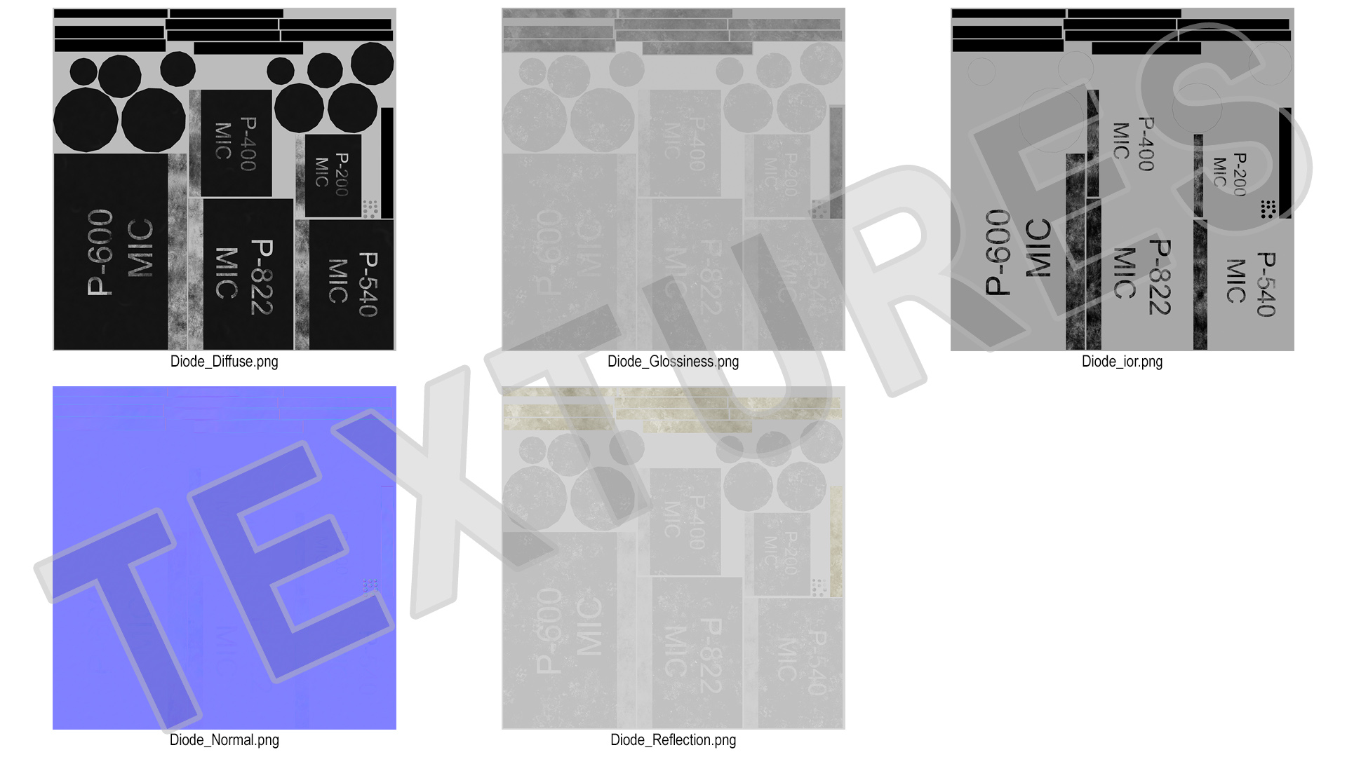 3D Axial Rectifier Diodes Set