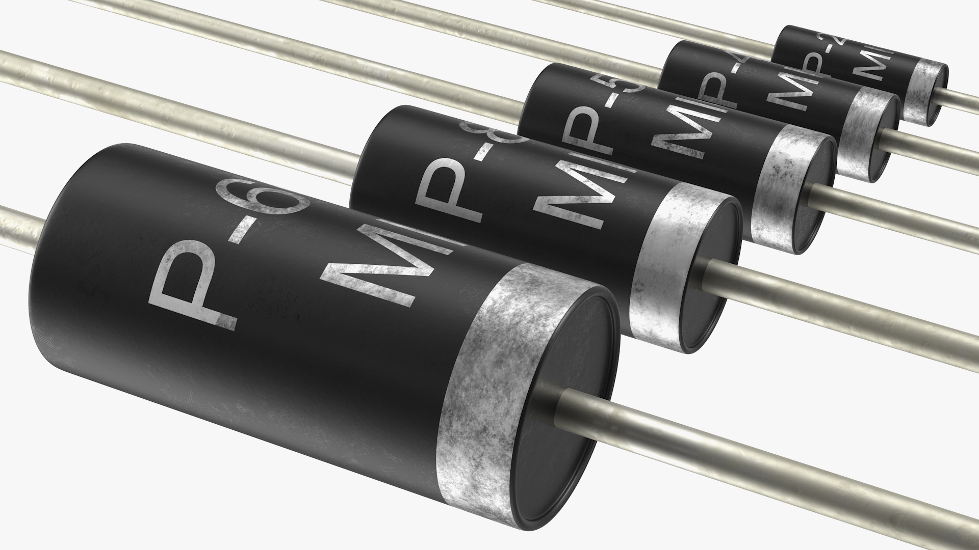 3D Axial Rectifier Diodes Set