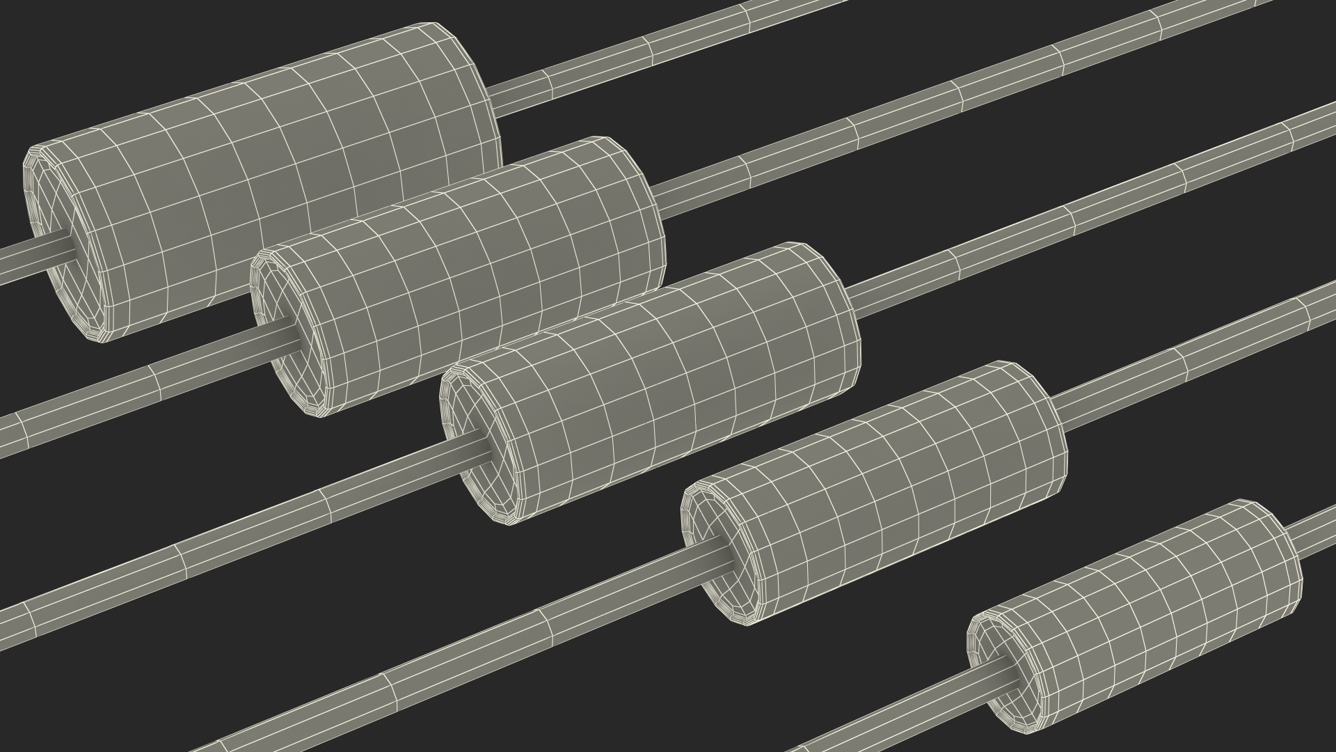 3D Axial Rectifier Diodes Set