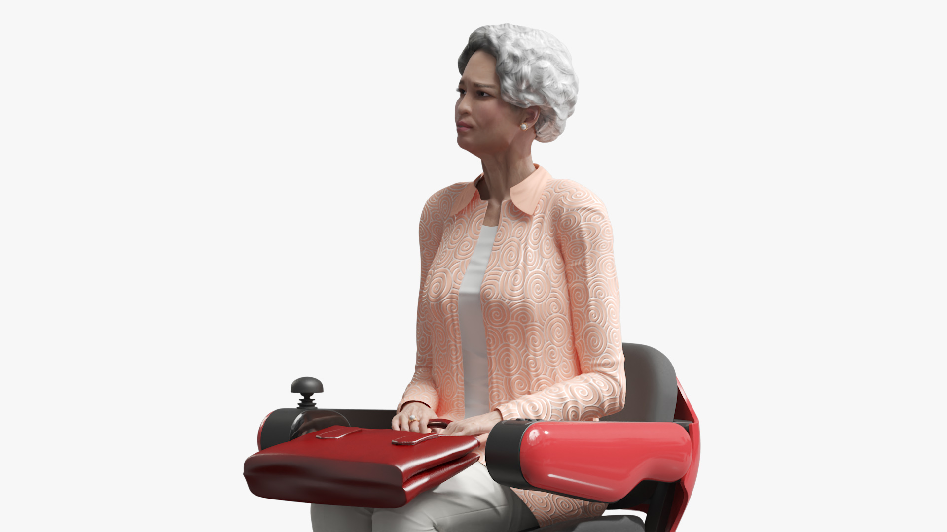 3D Electric Mobility Chair and Old Lady