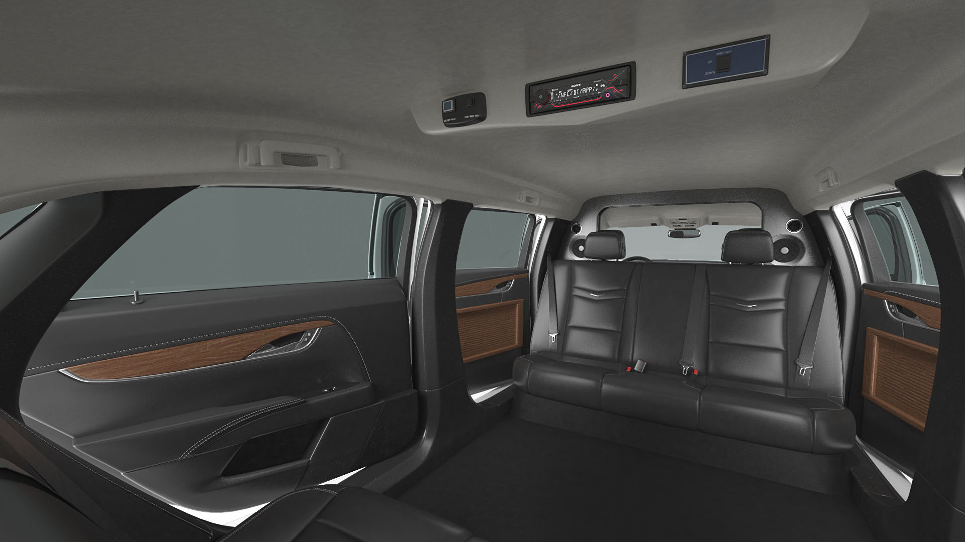 Cadillac Six Door Limousine Rigged 3D model