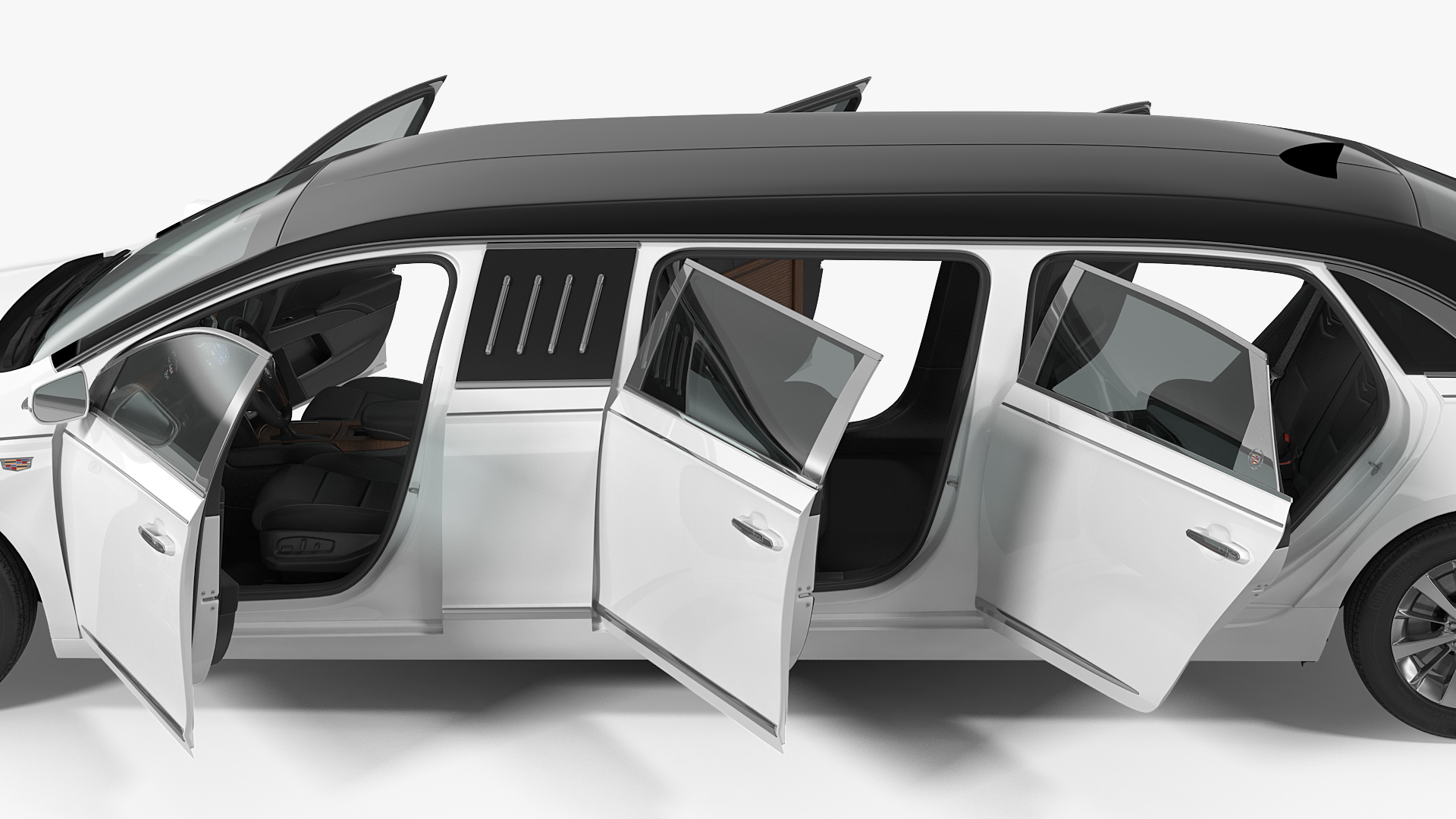 Cadillac Six Door Limousine Rigged 3D model