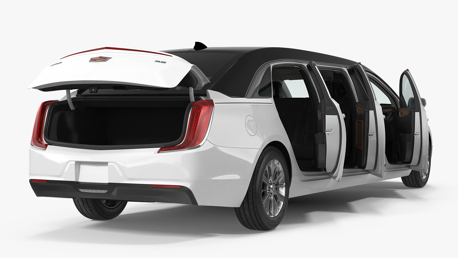 Cadillac Six Door Limousine Rigged 3D model