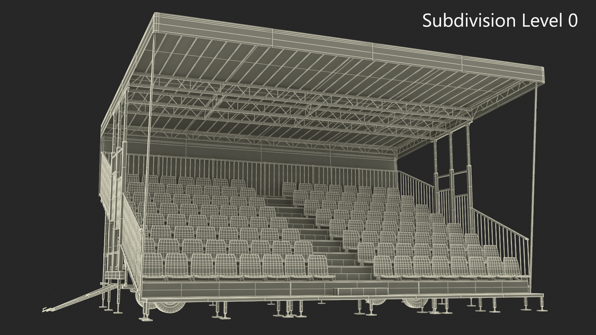 3D Tribunes with Roof model