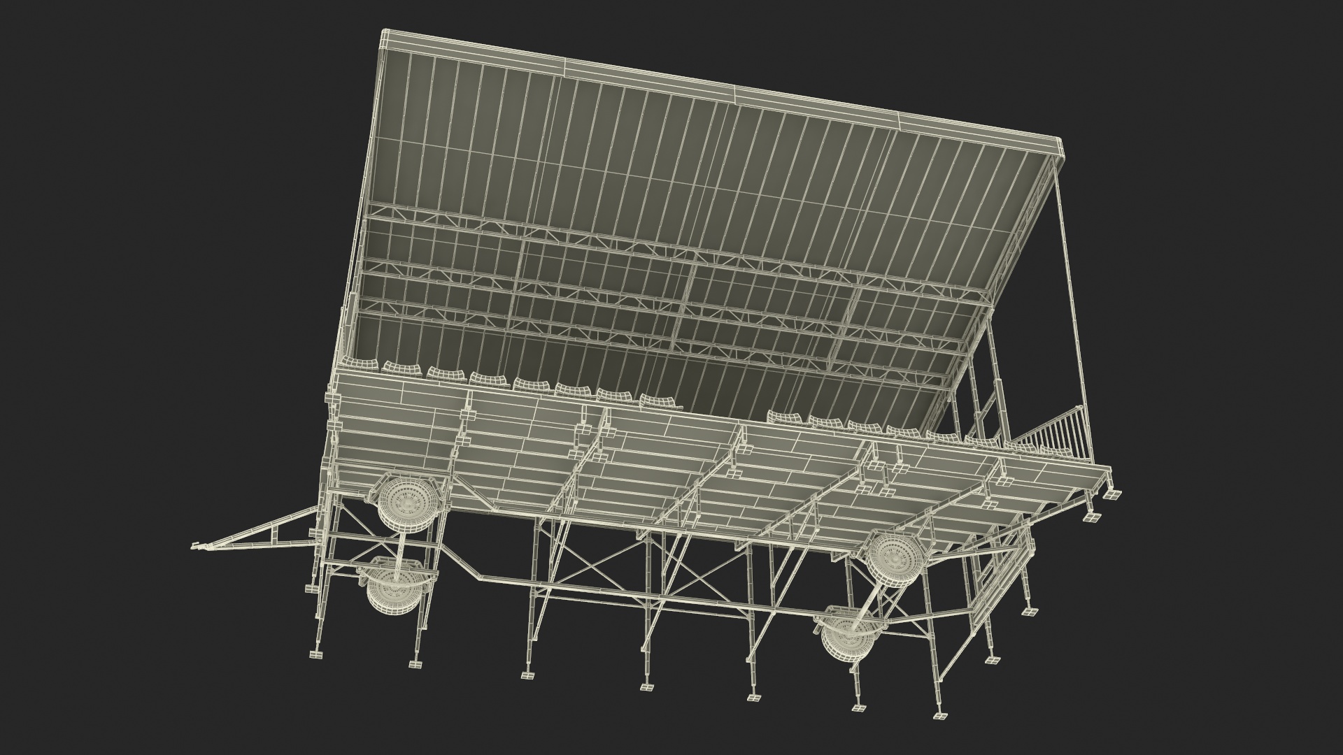 3D Tribunes with Roof model