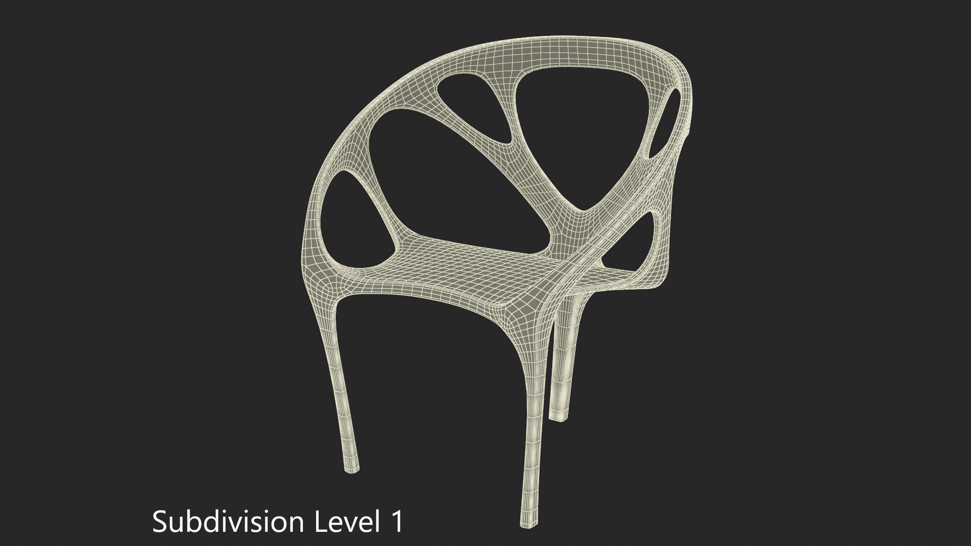 Modern Chair Walnut Wood 3D model