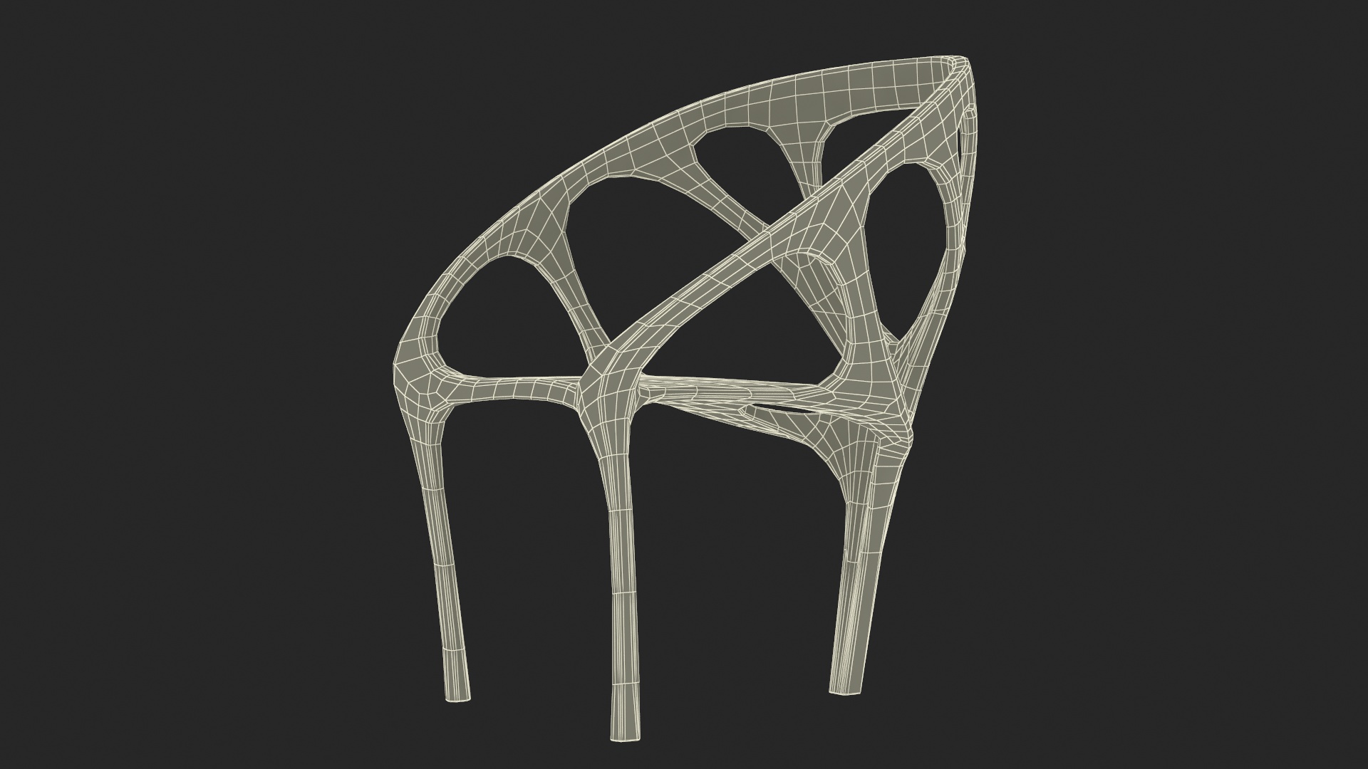 Modern Chair Walnut Wood 3D model