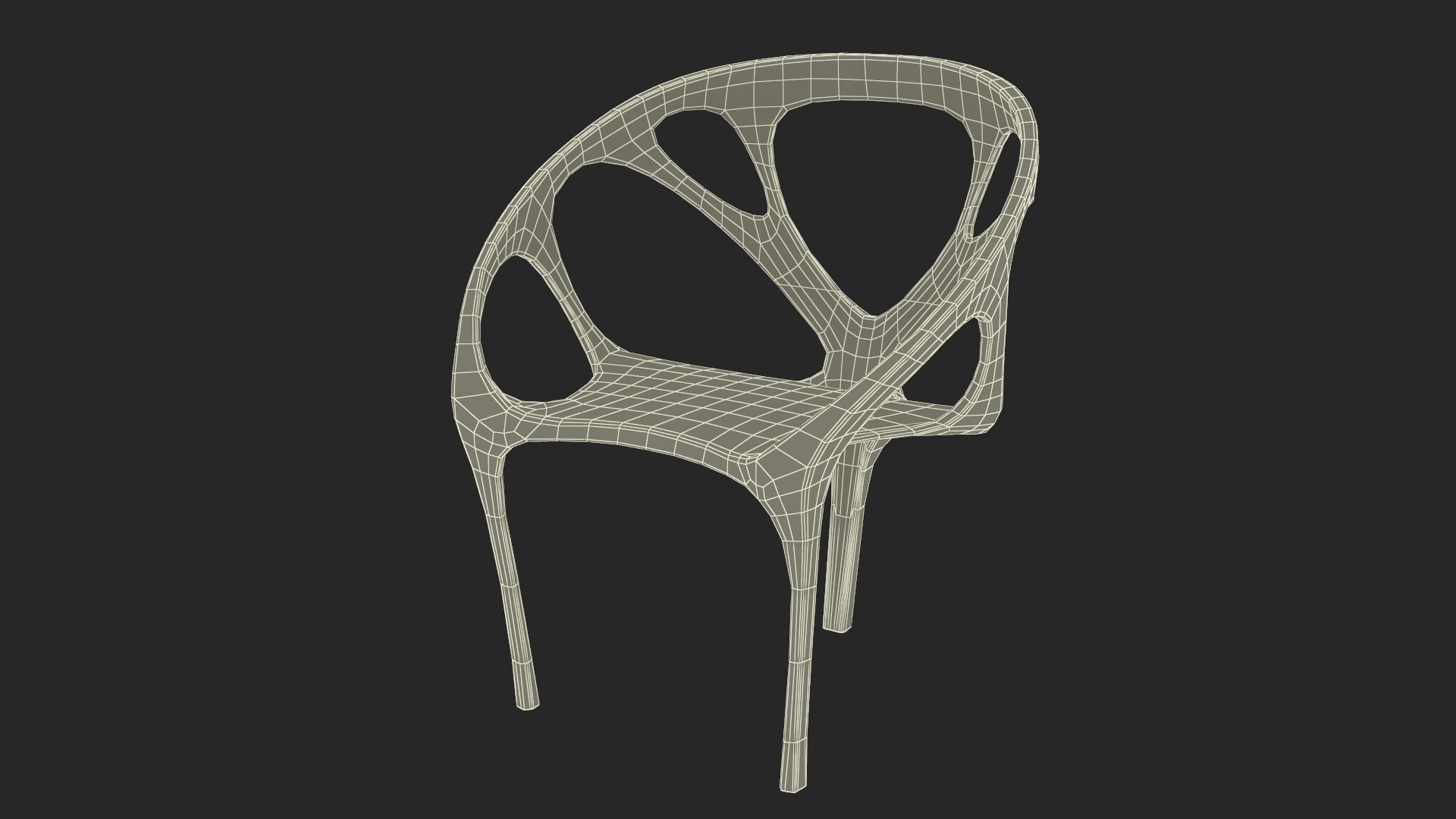 Modern Chair Walnut Wood 3D model