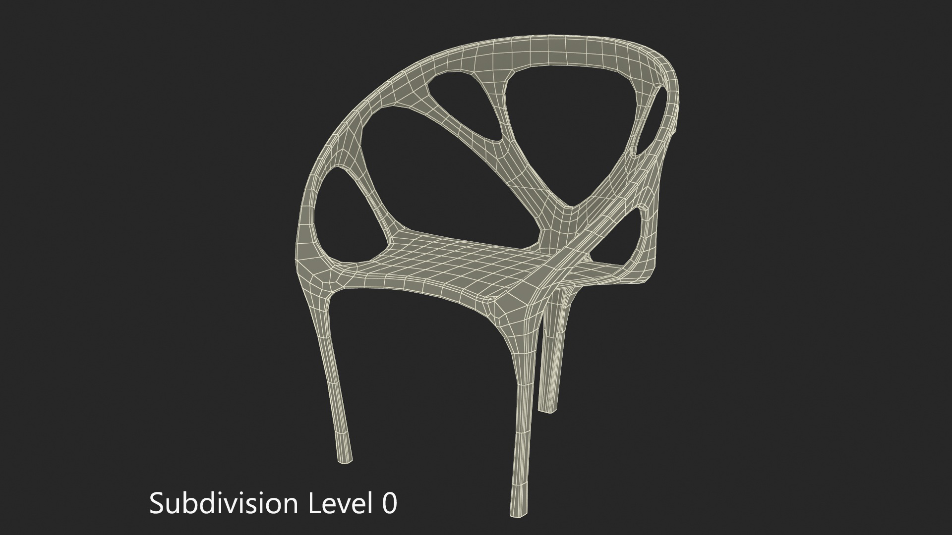 Modern Chair Walnut Wood 3D model