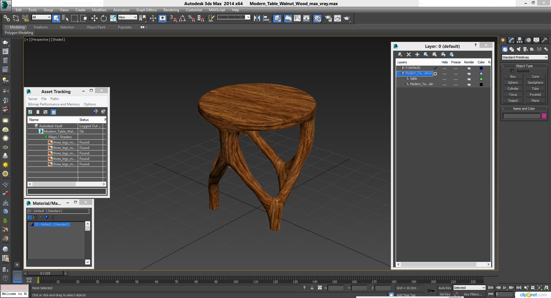 Modern Chair Walnut Wood 3D model