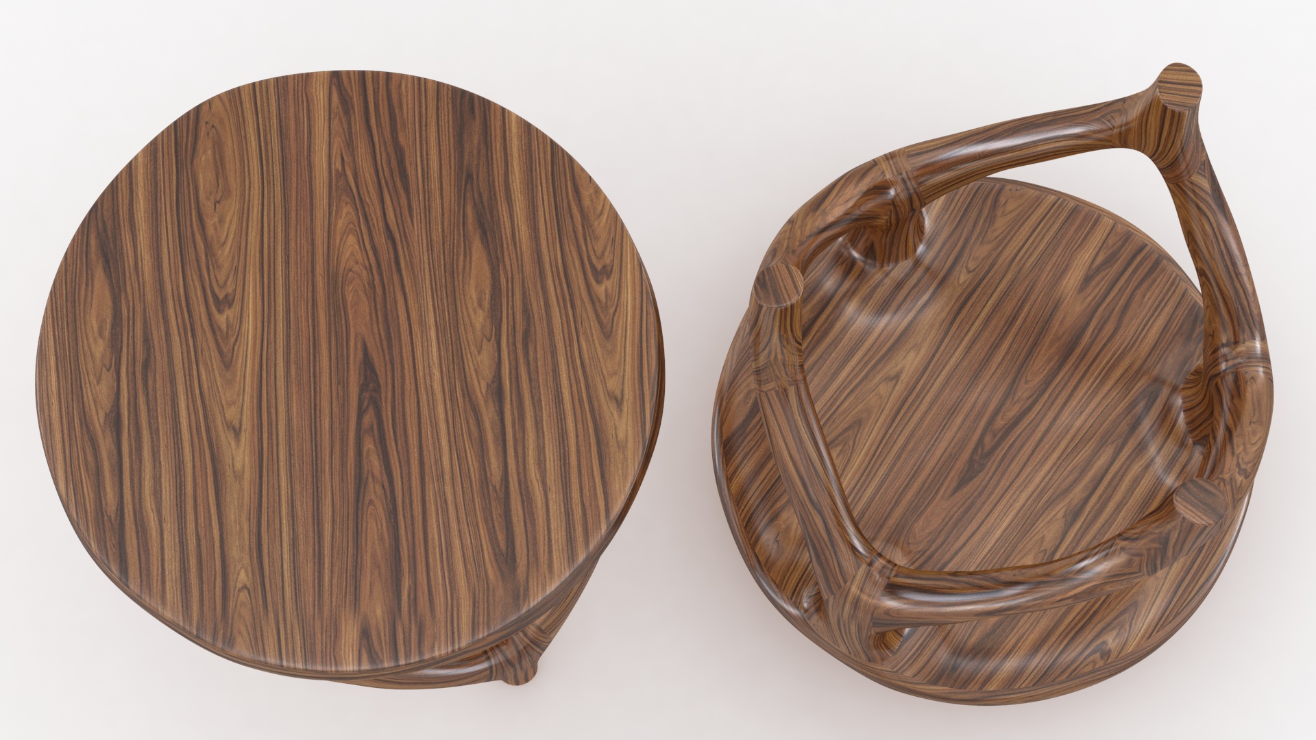 Modern Chair Walnut Wood 3D model