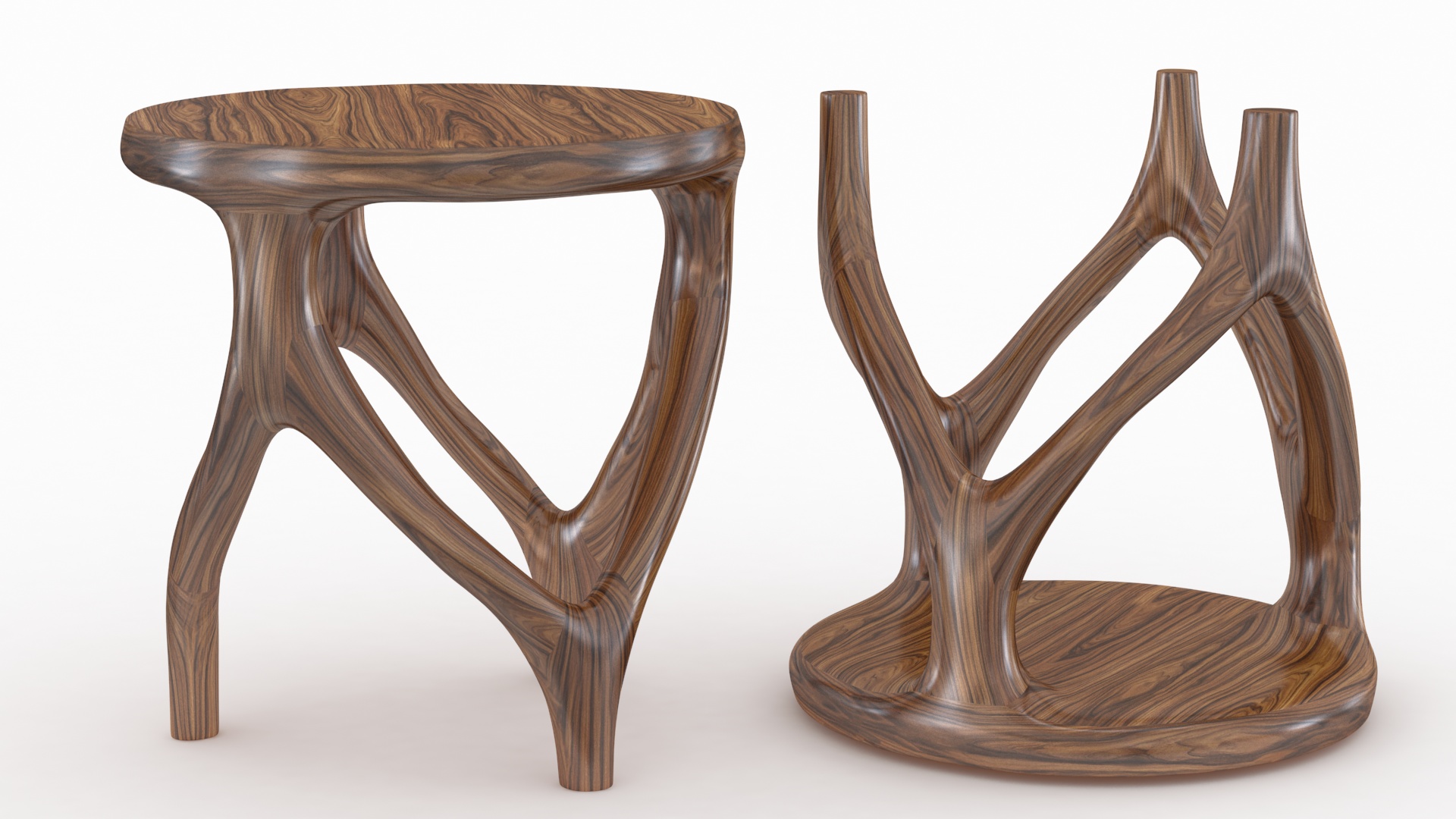 Modern Chair Walnut Wood 3D model