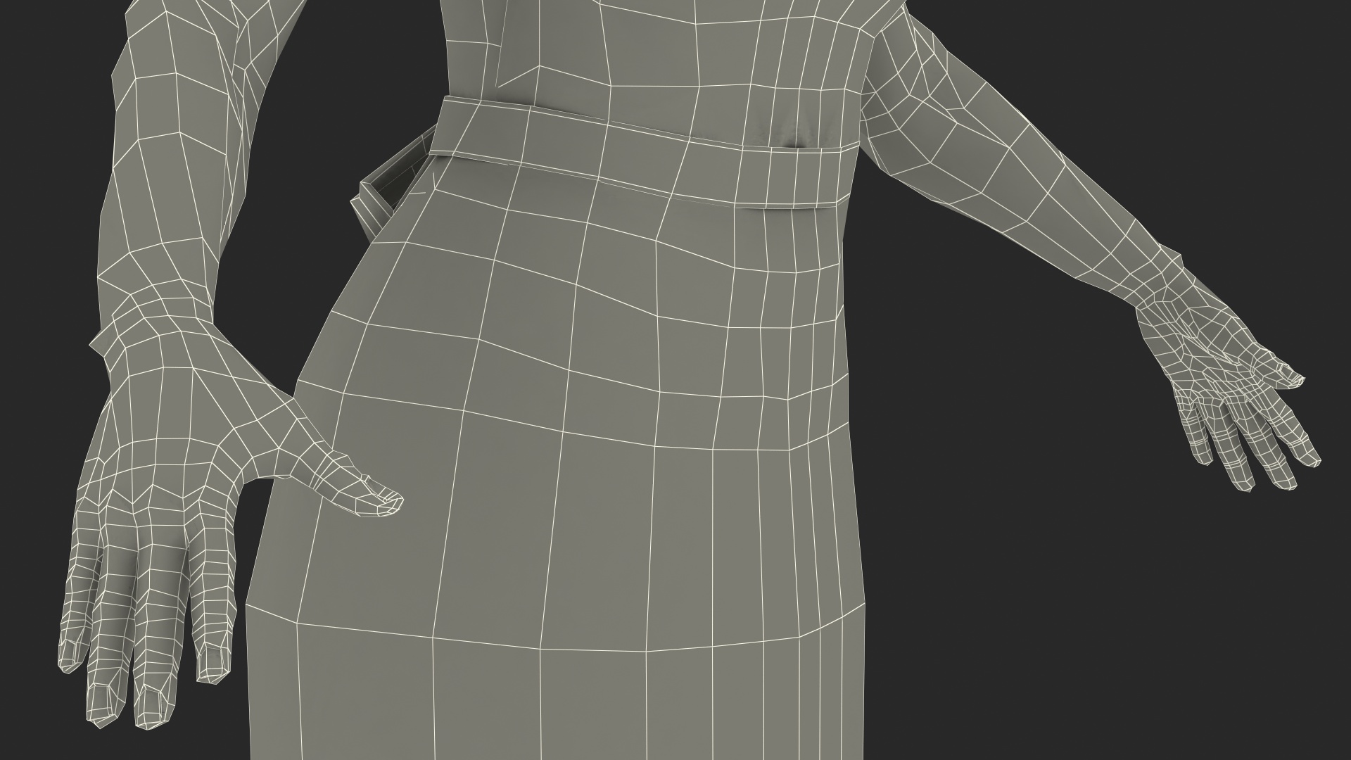 Elderly Woman in Kitchen Apron T Pose 3D