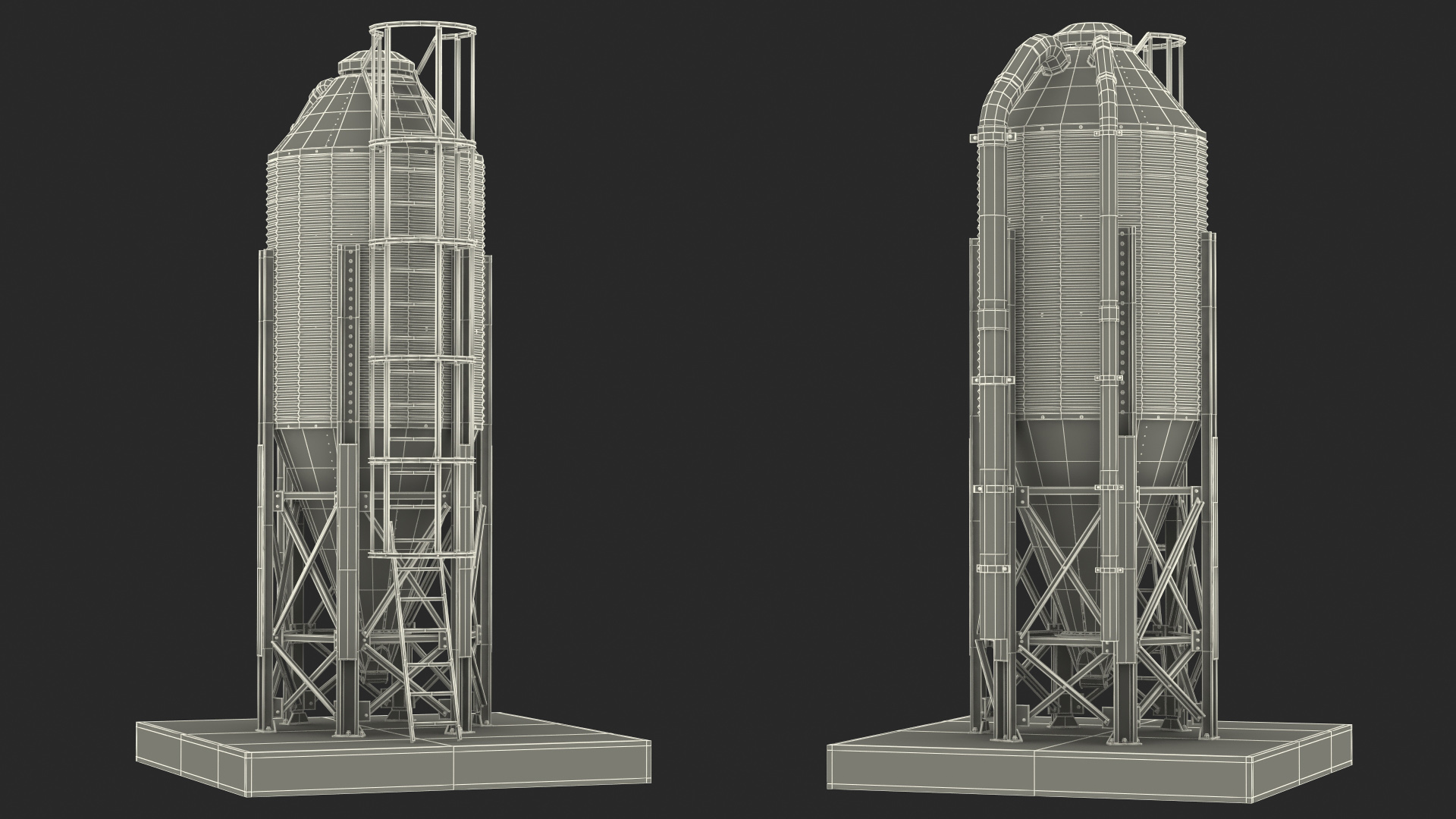 Roxell Metal Feed Storage Bin 3D model