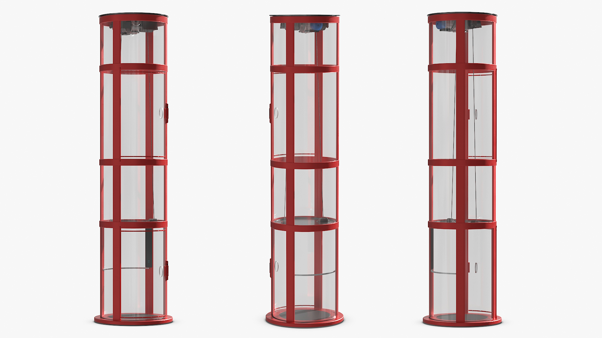 3D Mini Glass Elevator Red model