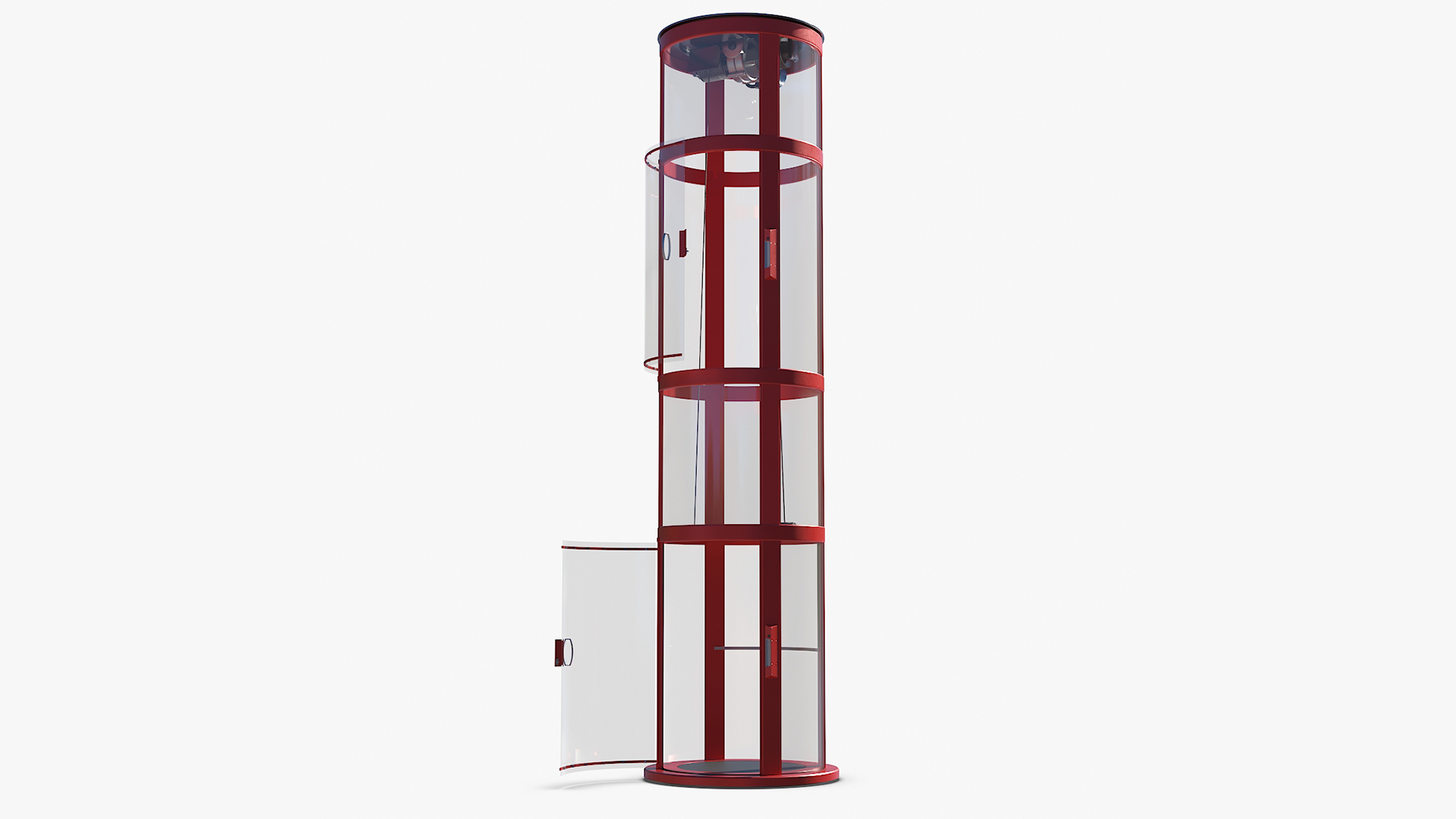 3D Mini Glass Elevator Red model