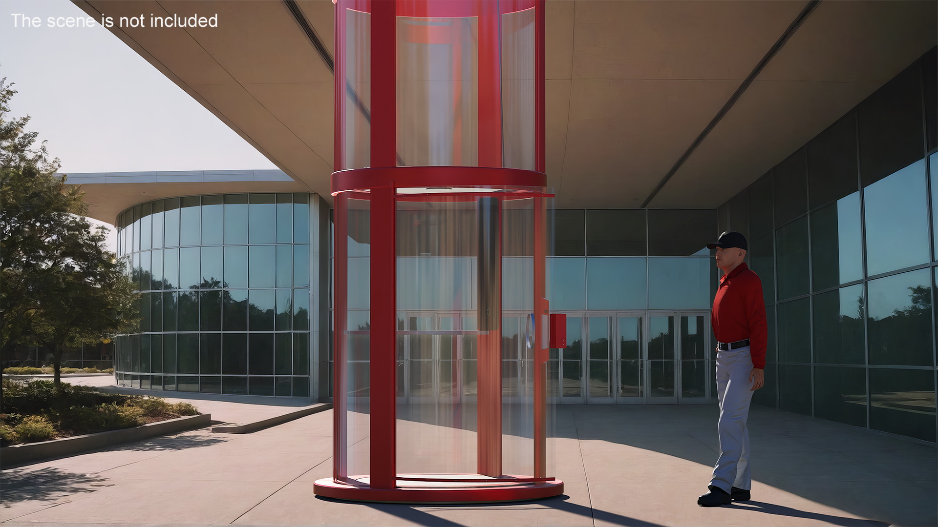 3D Mini Glass Elevator Red model