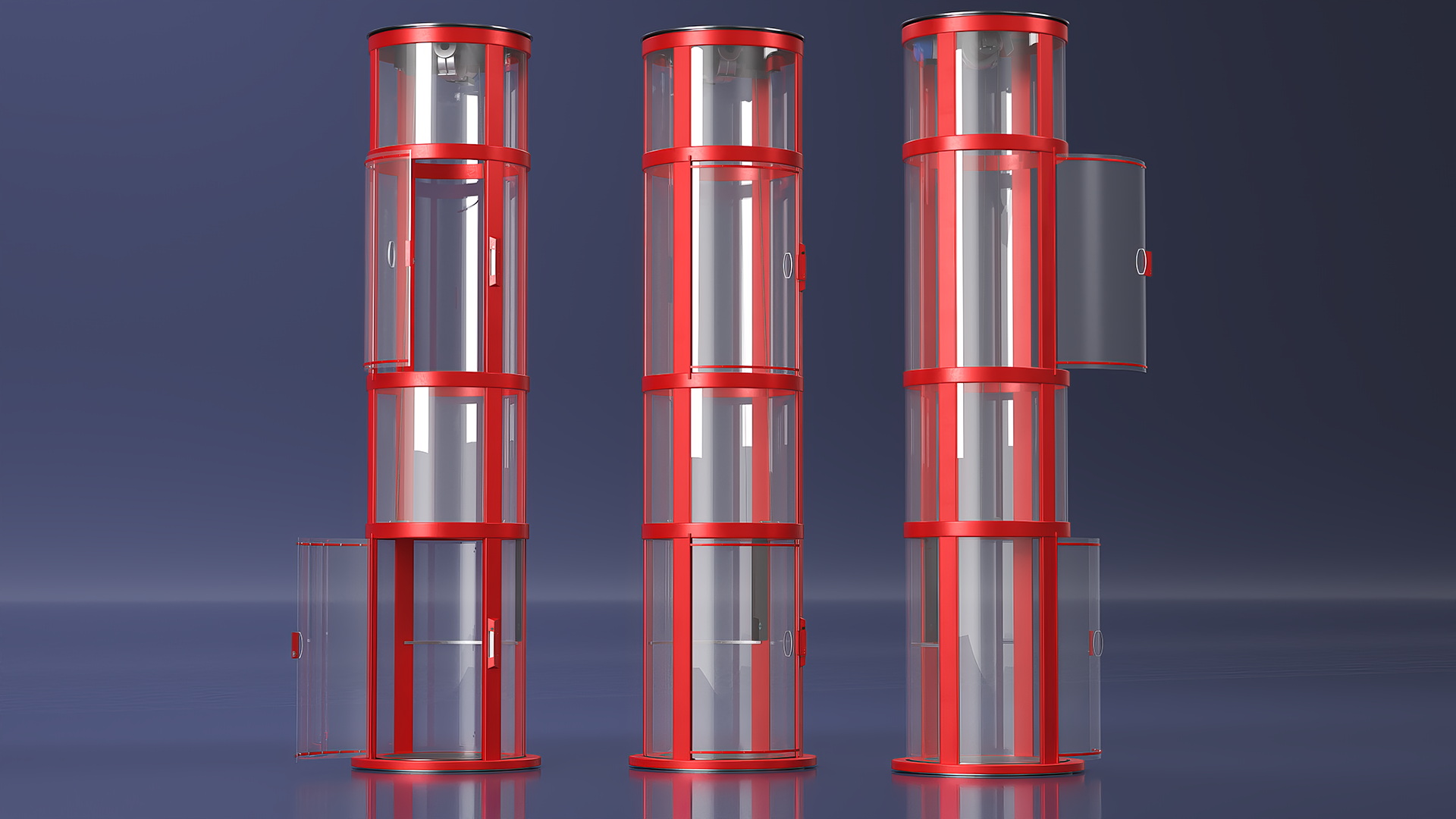 3D Mini Glass Elevator Red model