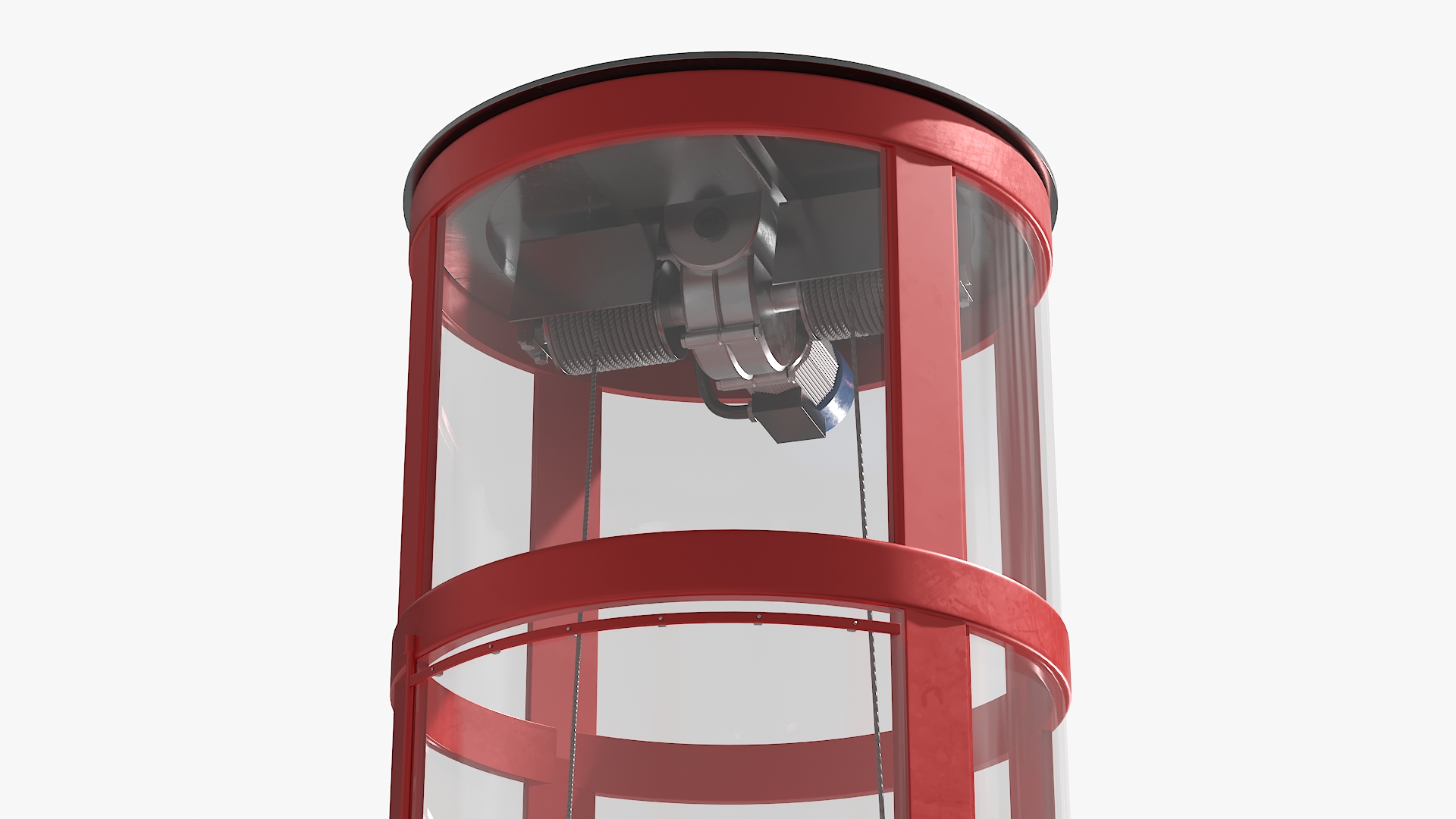 3D Mini Glass Elevator Red model