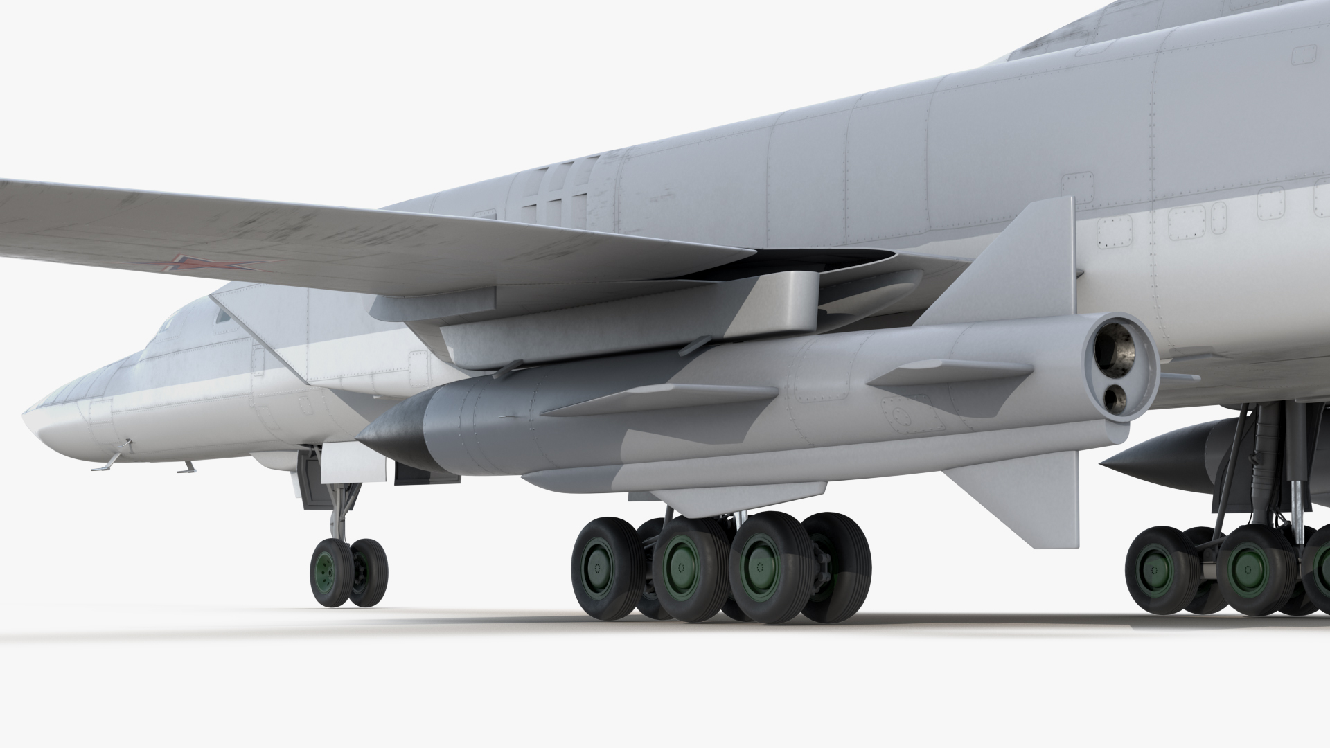 Supersonic Missile Carrier Tupolev Tu-22M Backfire Rigged 3D