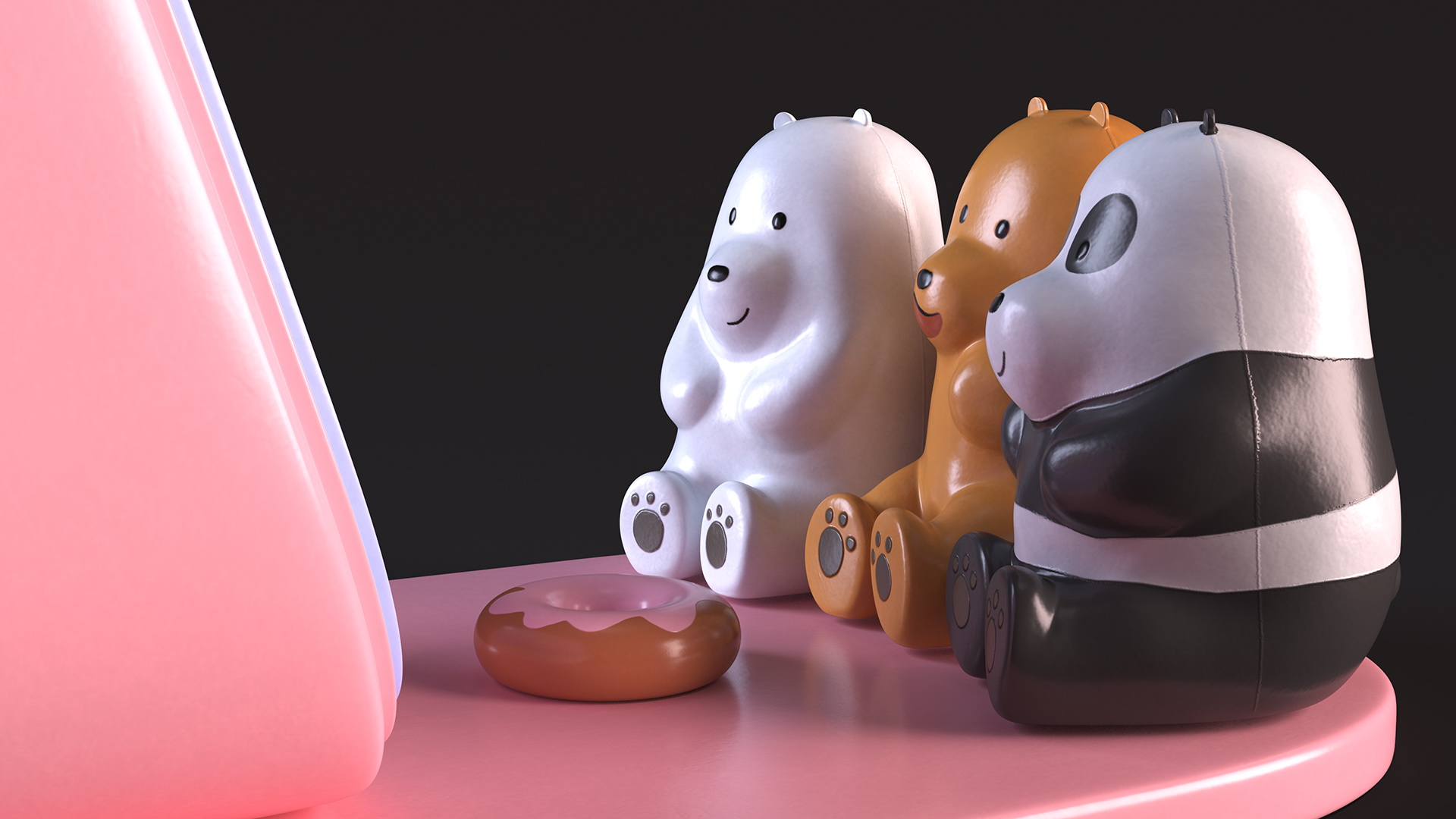 Phone Holder We Bare Bears Unbearably Cute 3D