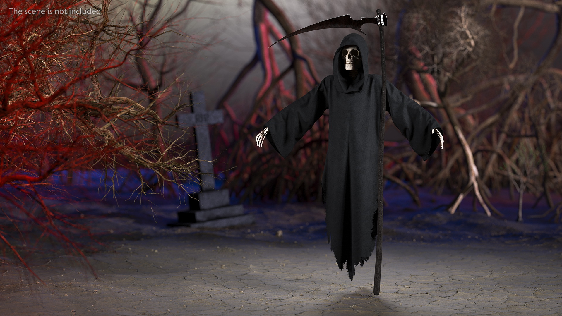 Grim Reaper with Scythe Set Rigged 3D model