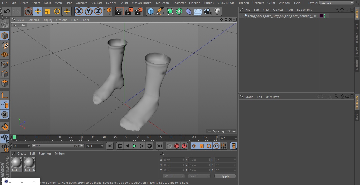 3D Long Socks Nike Grey on The Foot Standing