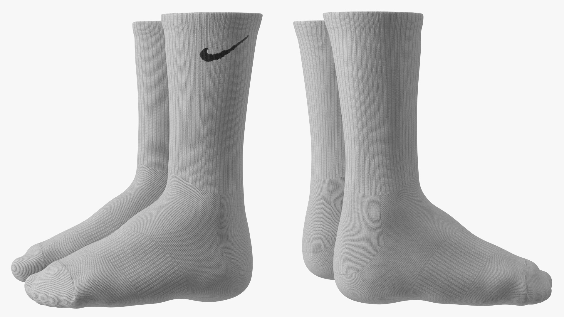 3D Long Socks Nike Grey on The Foot Standing