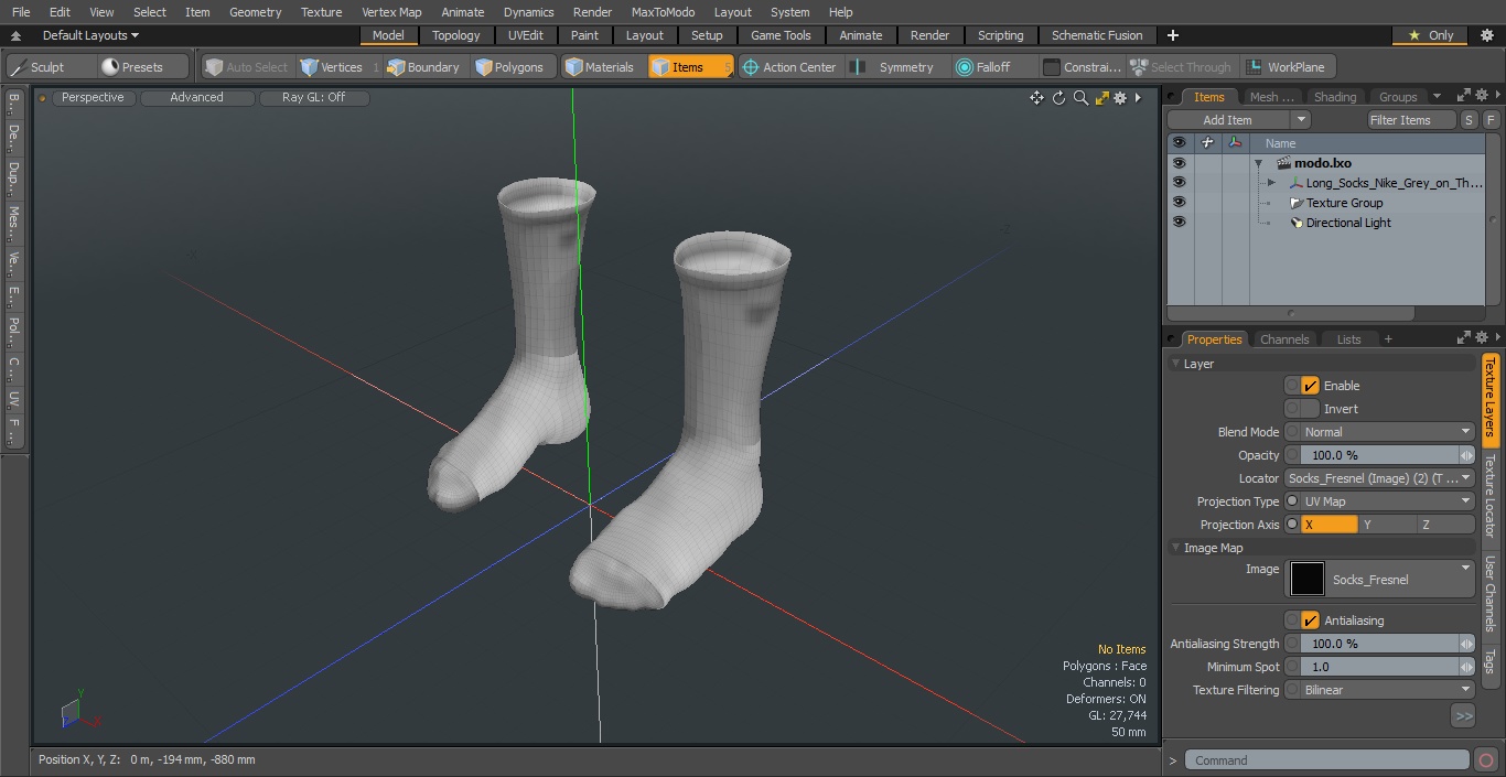 3D Long Socks Nike Grey on The Foot Standing