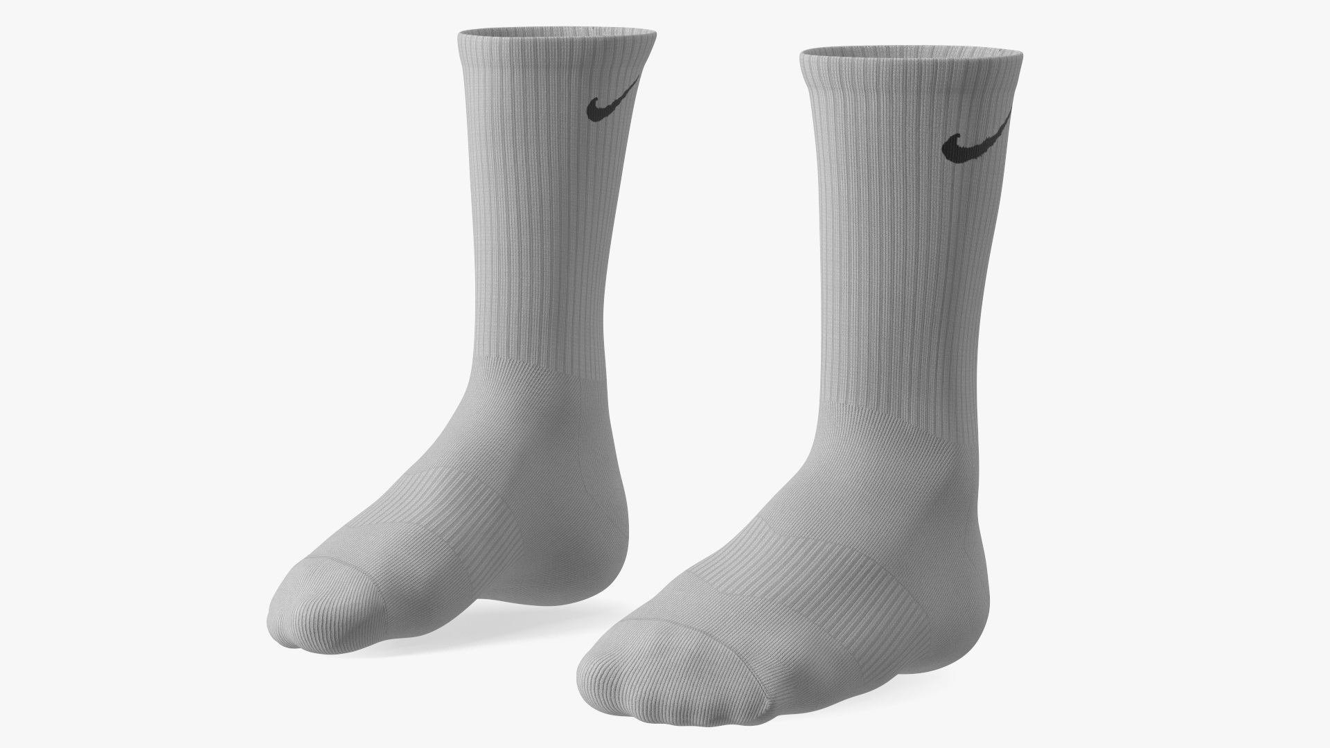 3D Long Socks Nike Grey on The Foot Standing