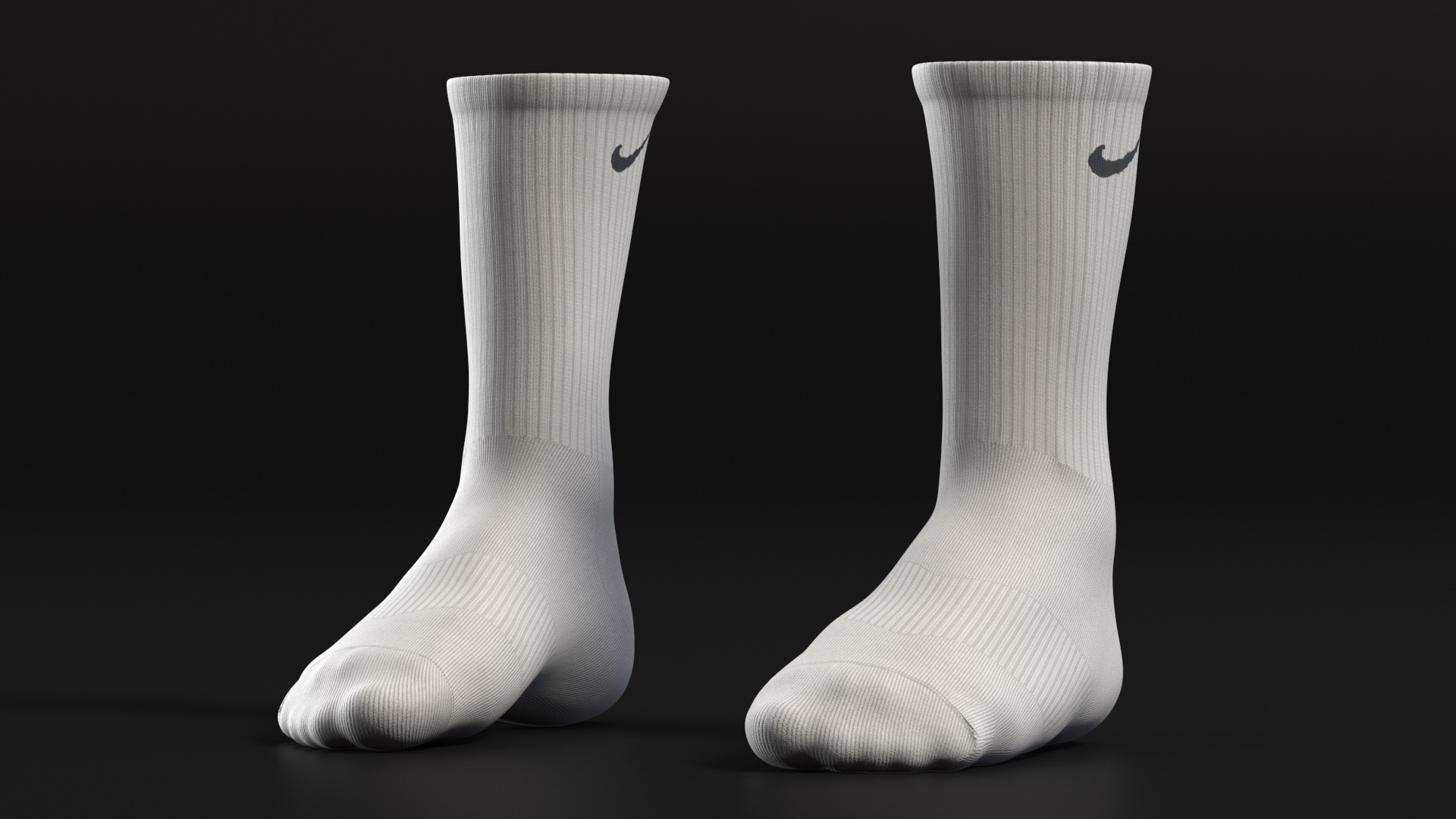 3D Long Socks Nike Grey on The Foot Standing