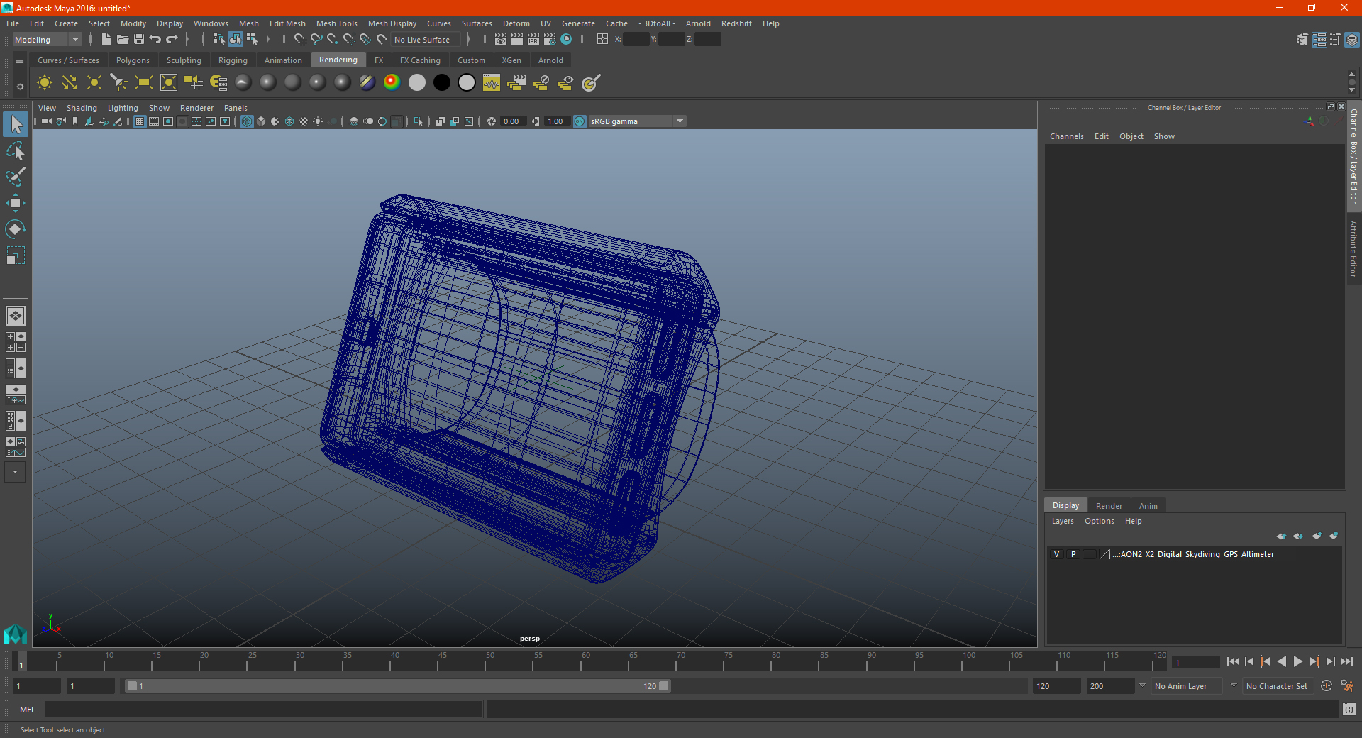 AON2 X2 Digital Skydiving GPS Altimeter 3D model