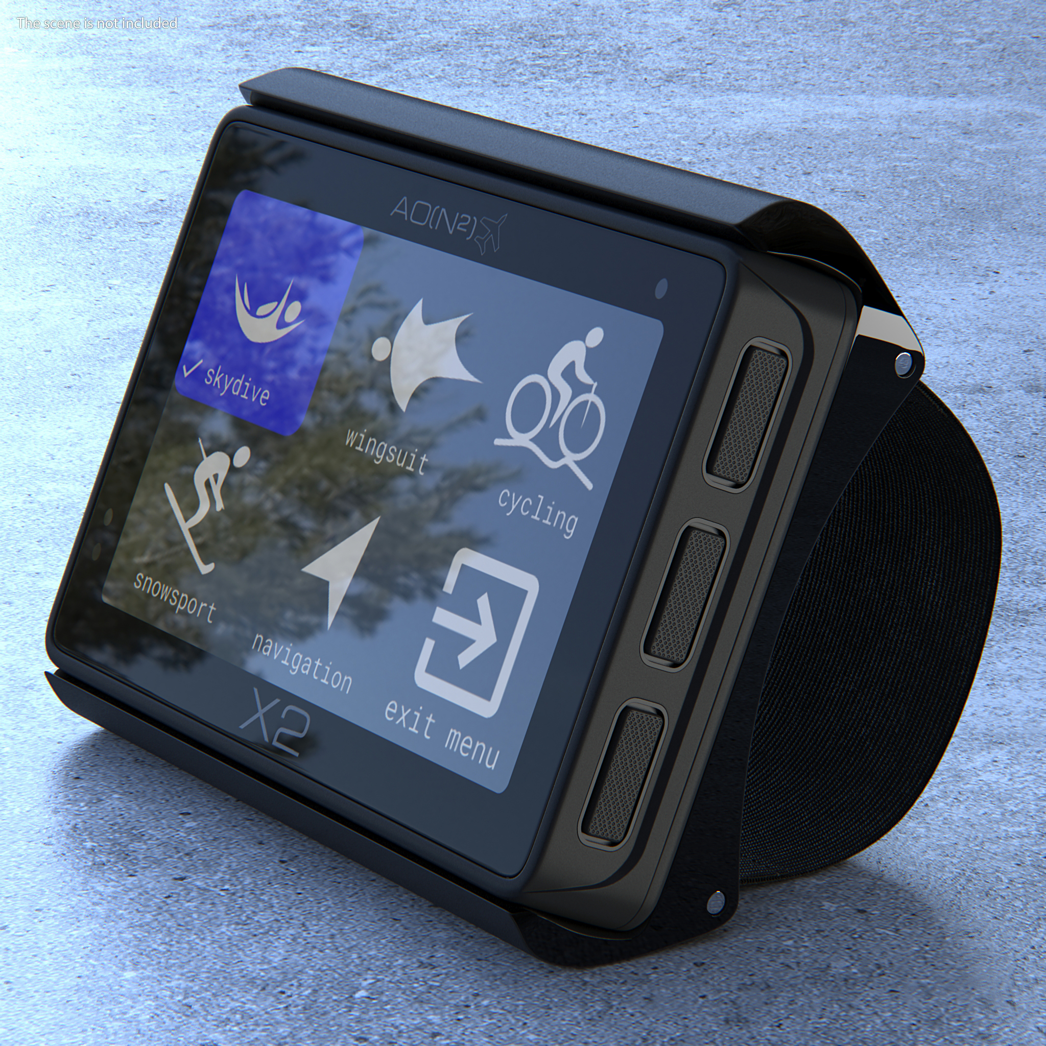 AON2 X2 Digital Skydiving GPS Altimeter 3D model