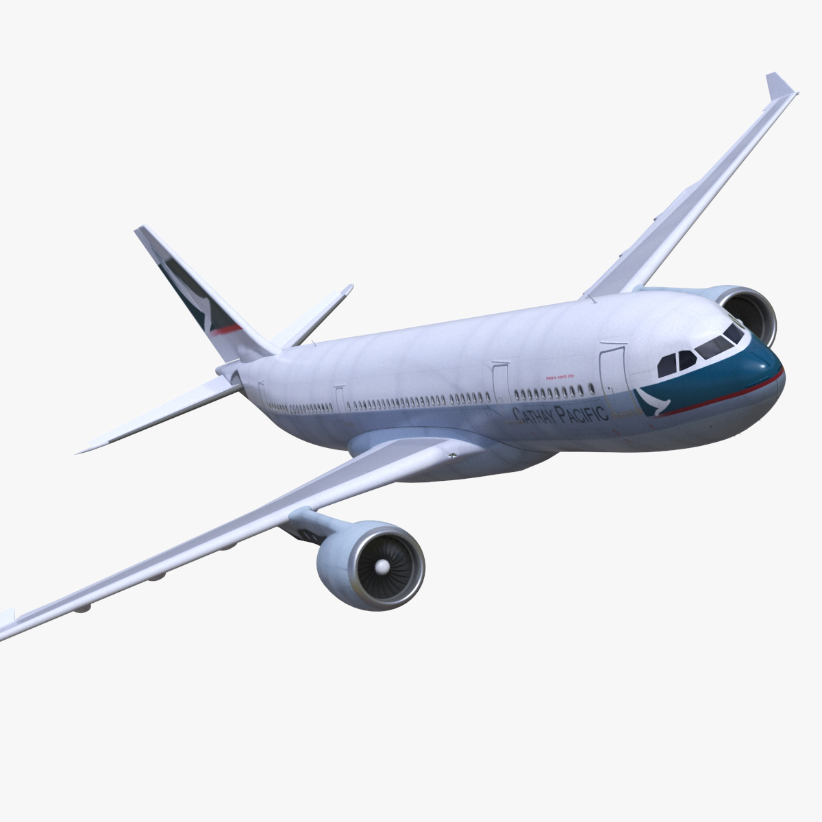 3D Cathay Pacific Airbus A330-200 Rigged for Maya