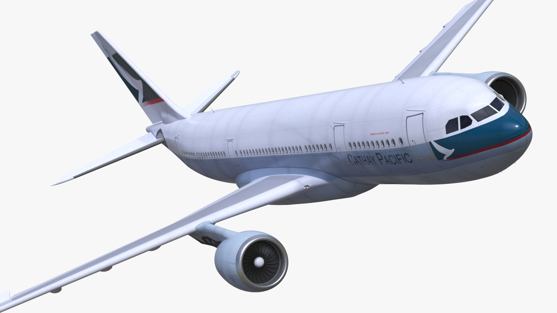 3D Cathay Pacific Airbus A330-200 Rigged for Maya