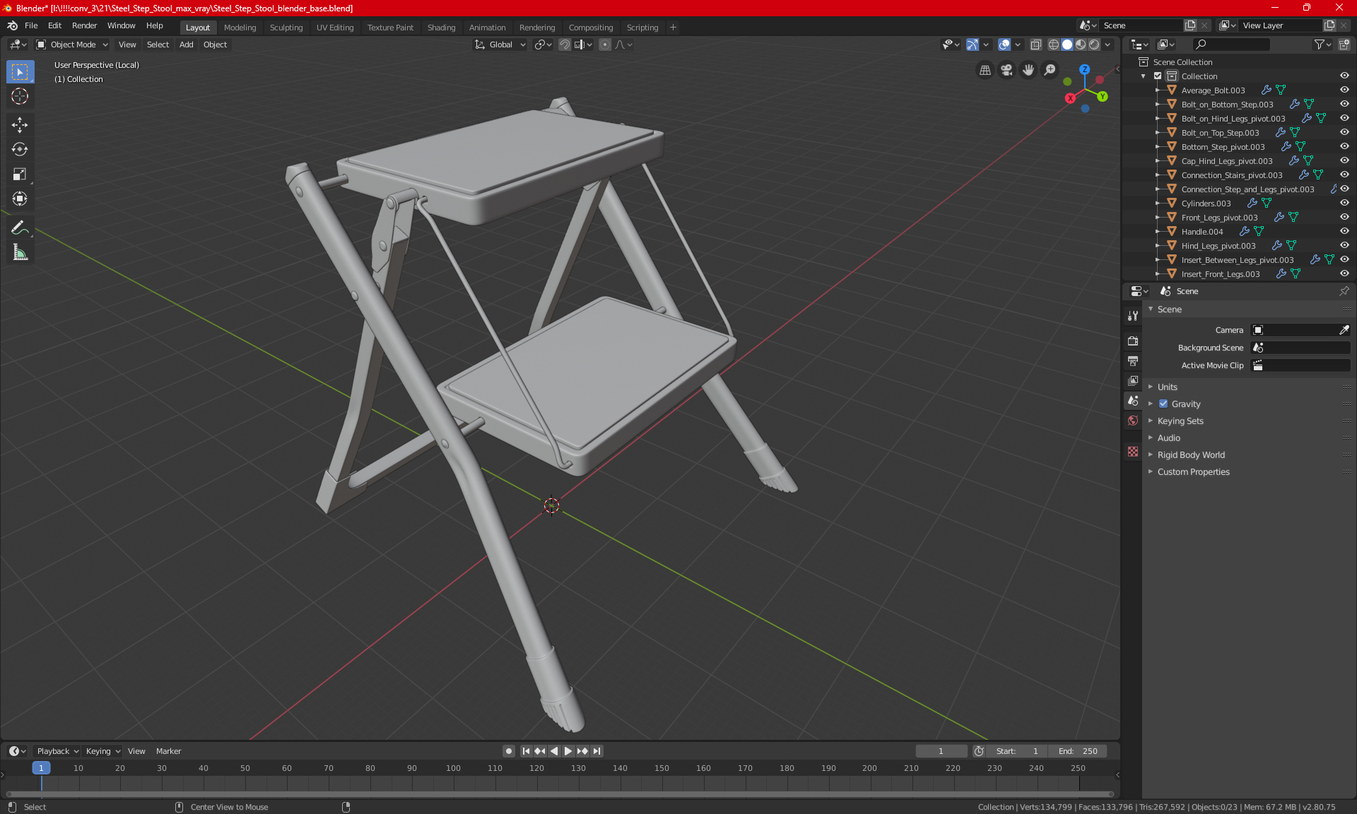 3D Steel Step Stool