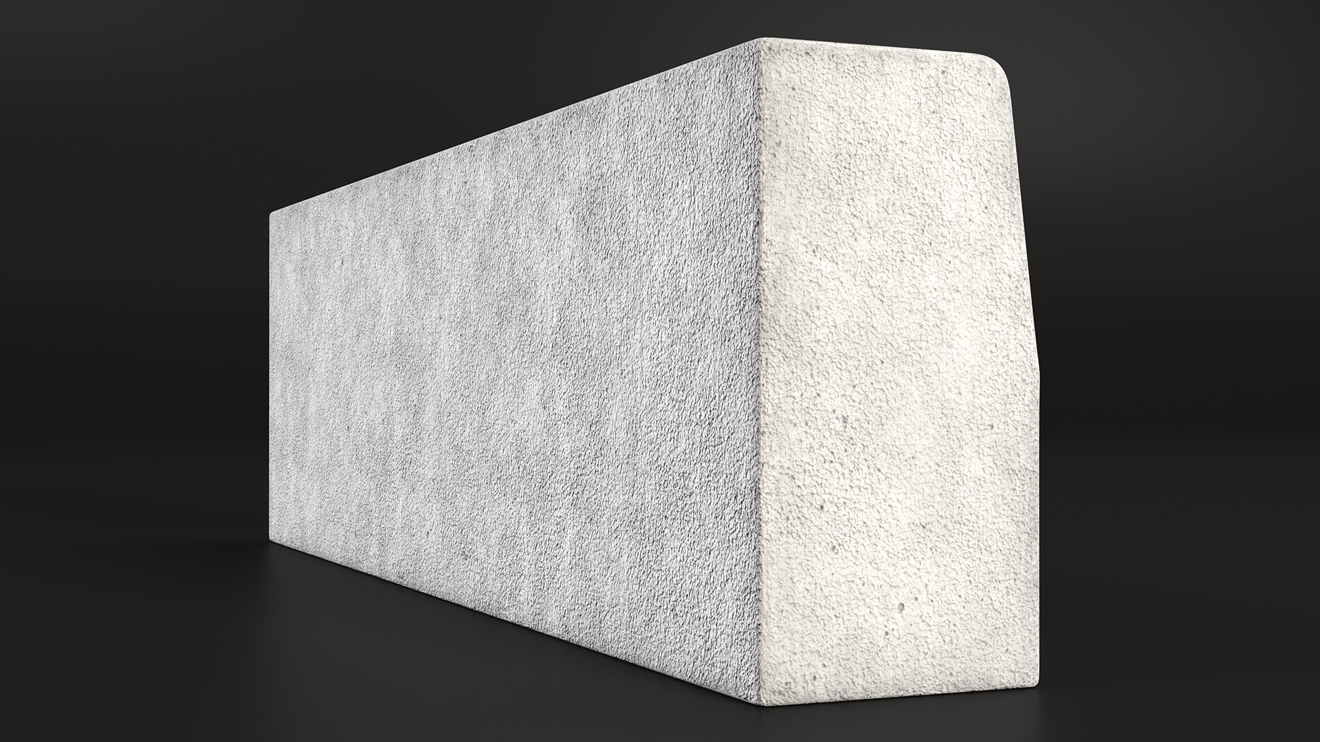 3D Concrete Curb 1m