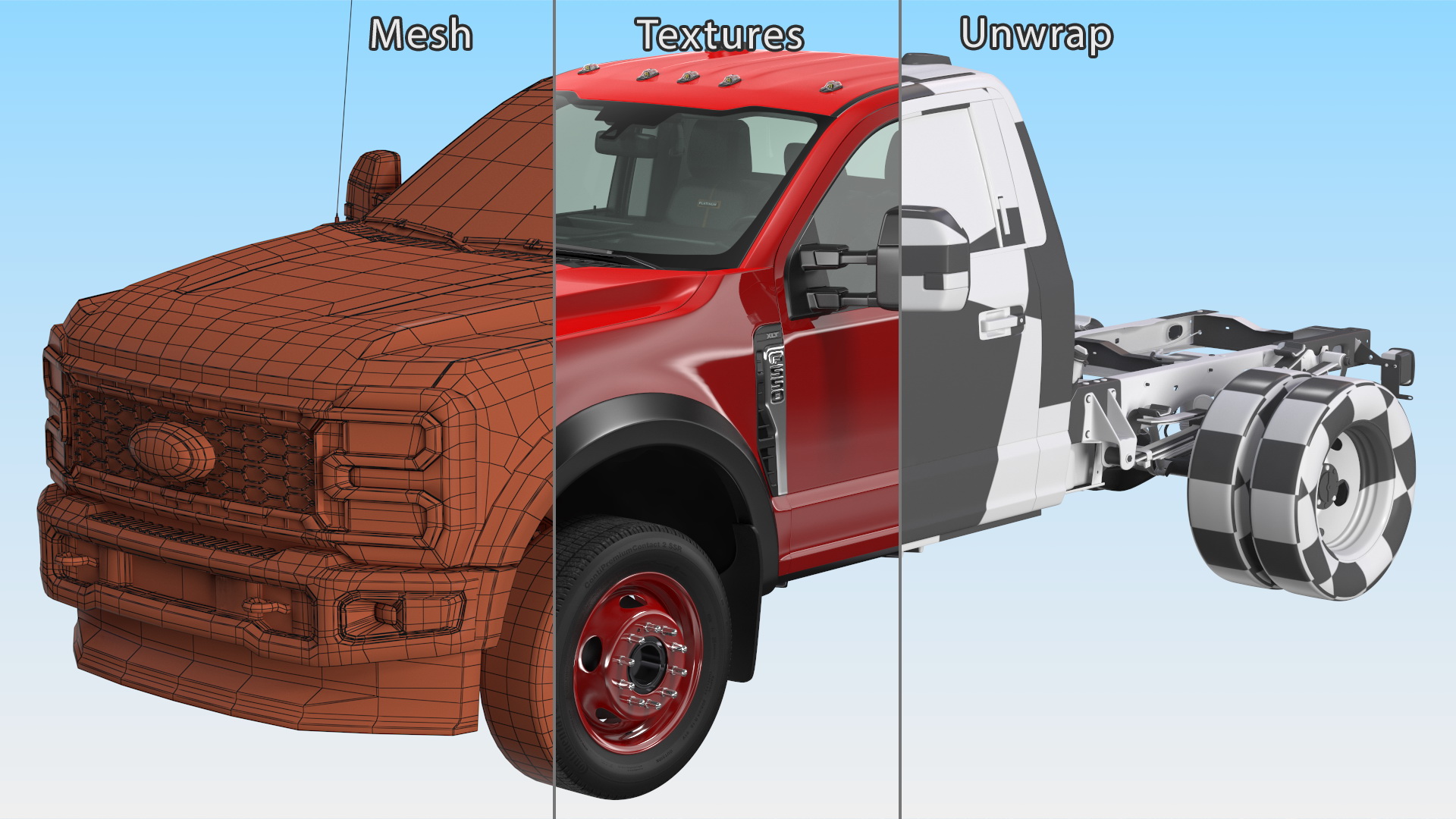 2023 Ford Super Duty F550 Red 3D model