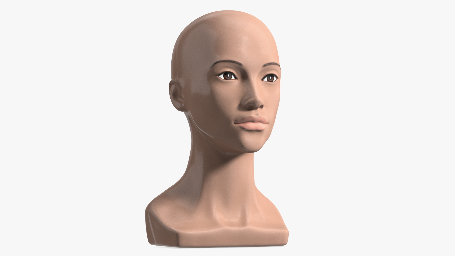 Nude Plastic Female Mannequin Head 3D model