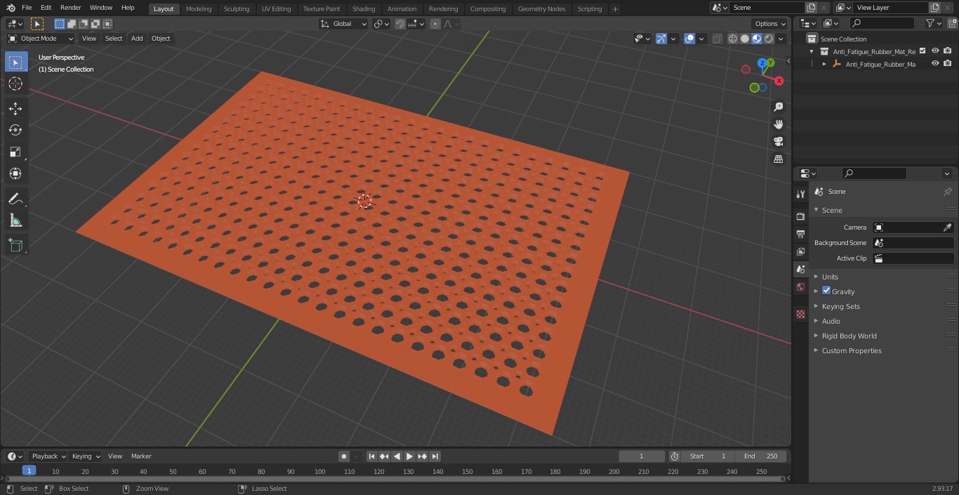 Rubber Door Mat Red 3D model