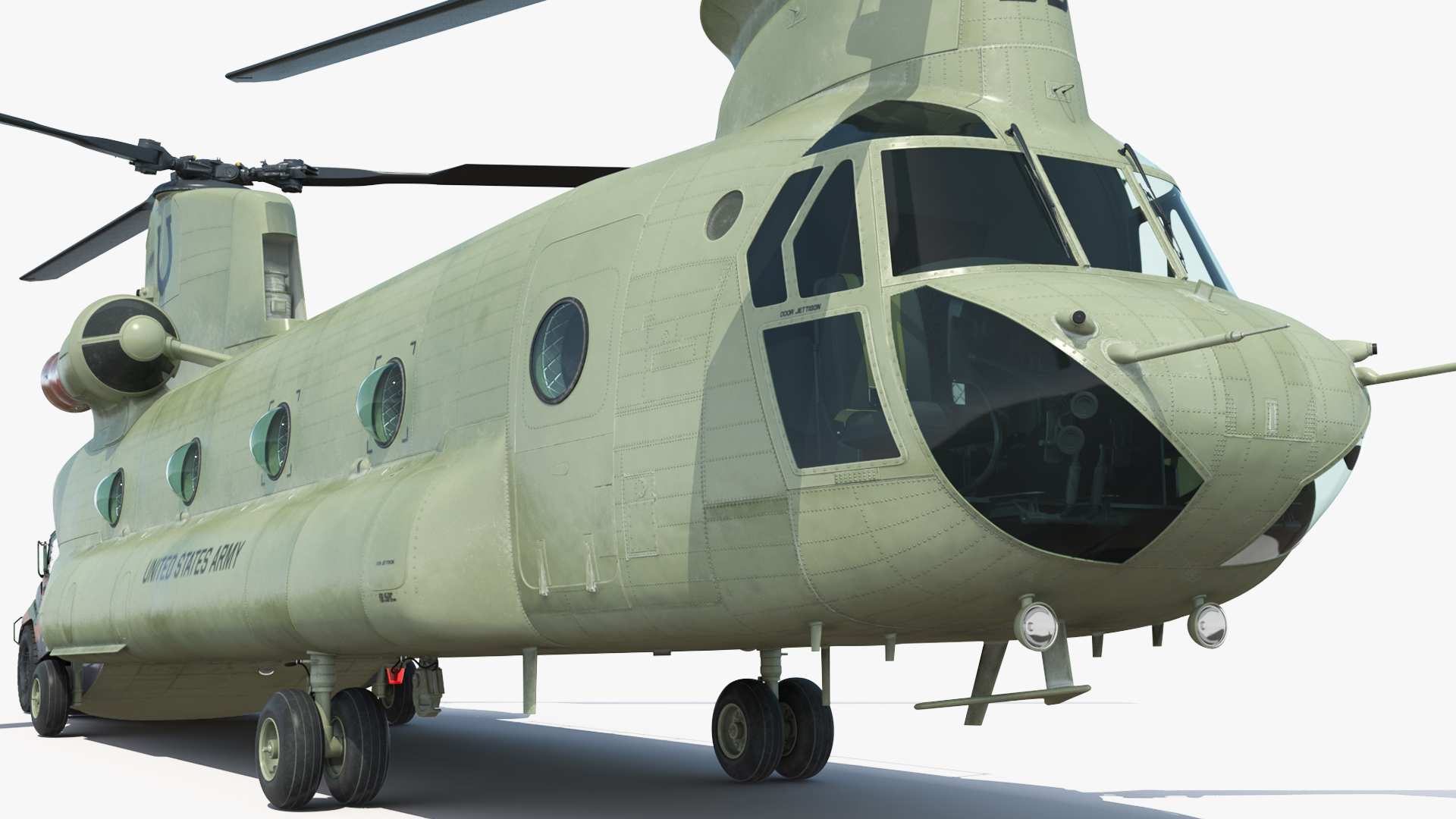 3D Loading Humvee in CH47 Chinook Helicopter Rigged model