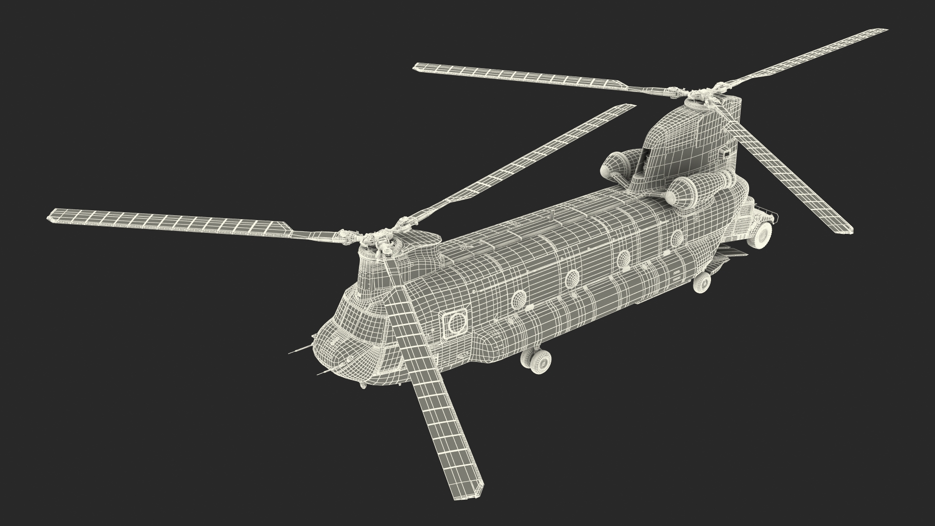 3D Loading Humvee in CH47 Chinook Helicopter Rigged model