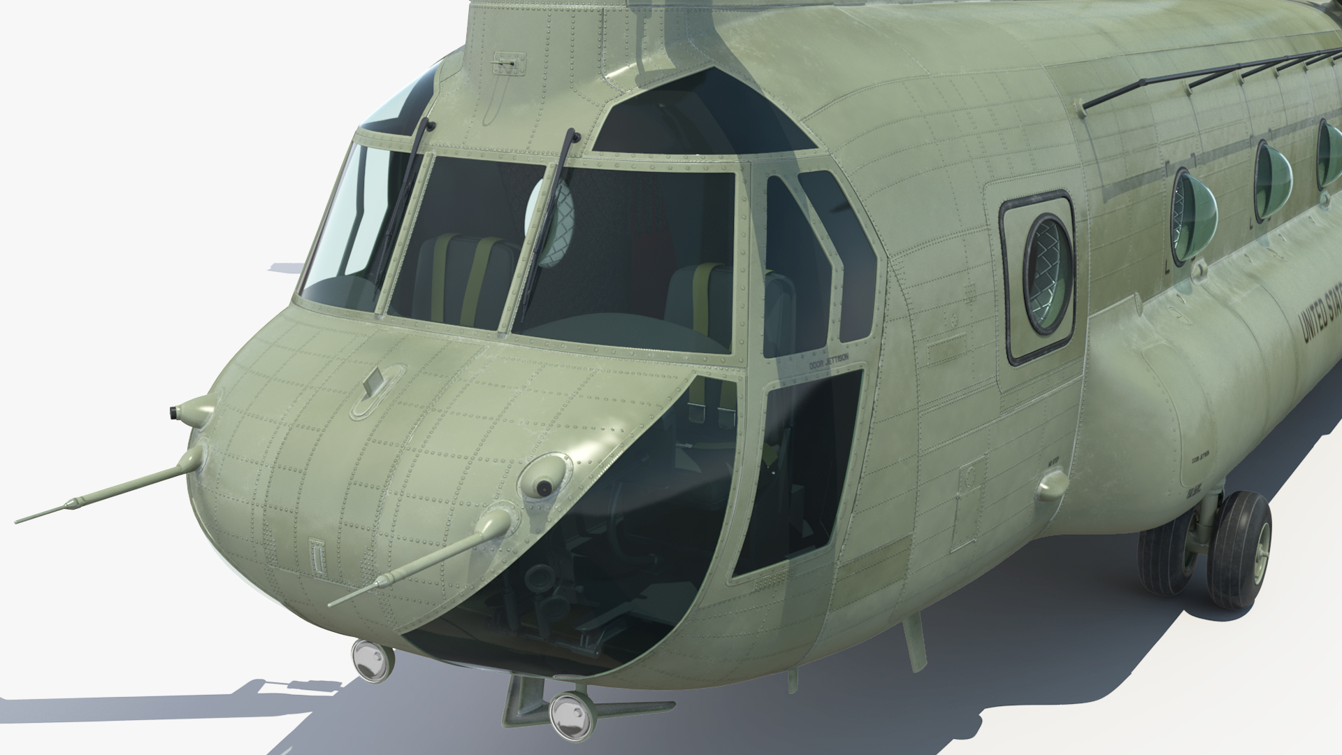 3D Loading Humvee in CH47 Chinook Helicopter Rigged model