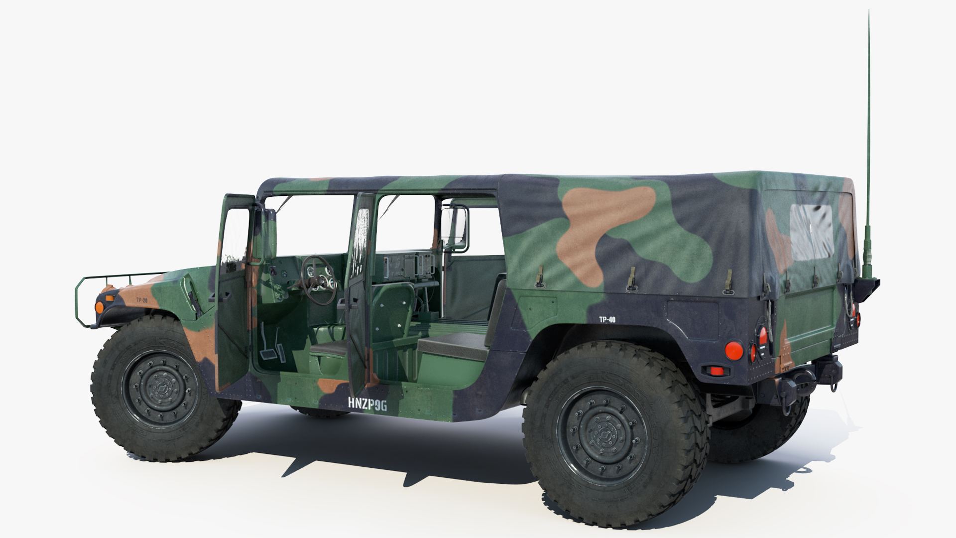 3D Loading Humvee in CH47 Chinook Helicopter Rigged model