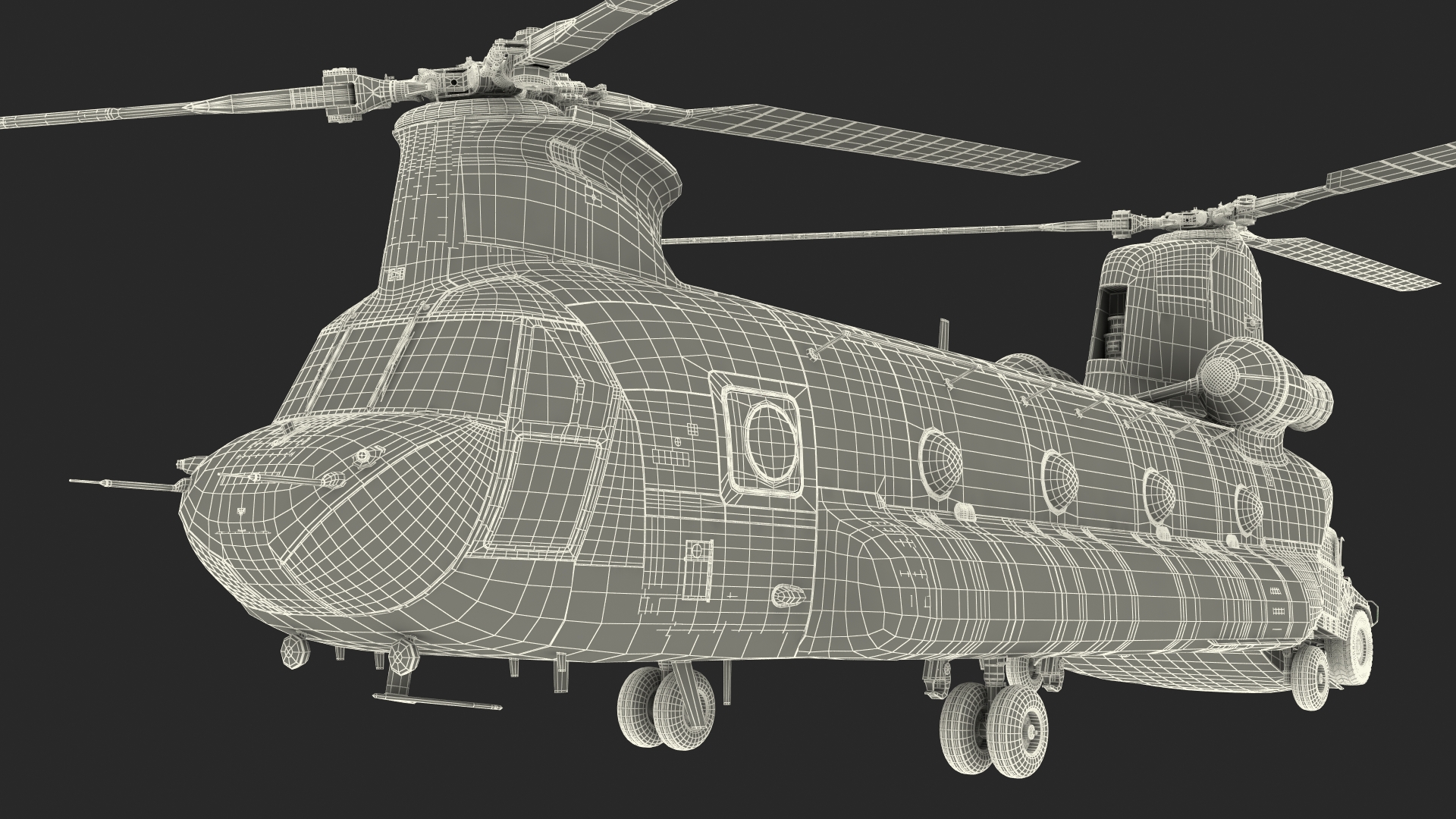 3D Loading Humvee in CH47 Chinook Helicopter Rigged model