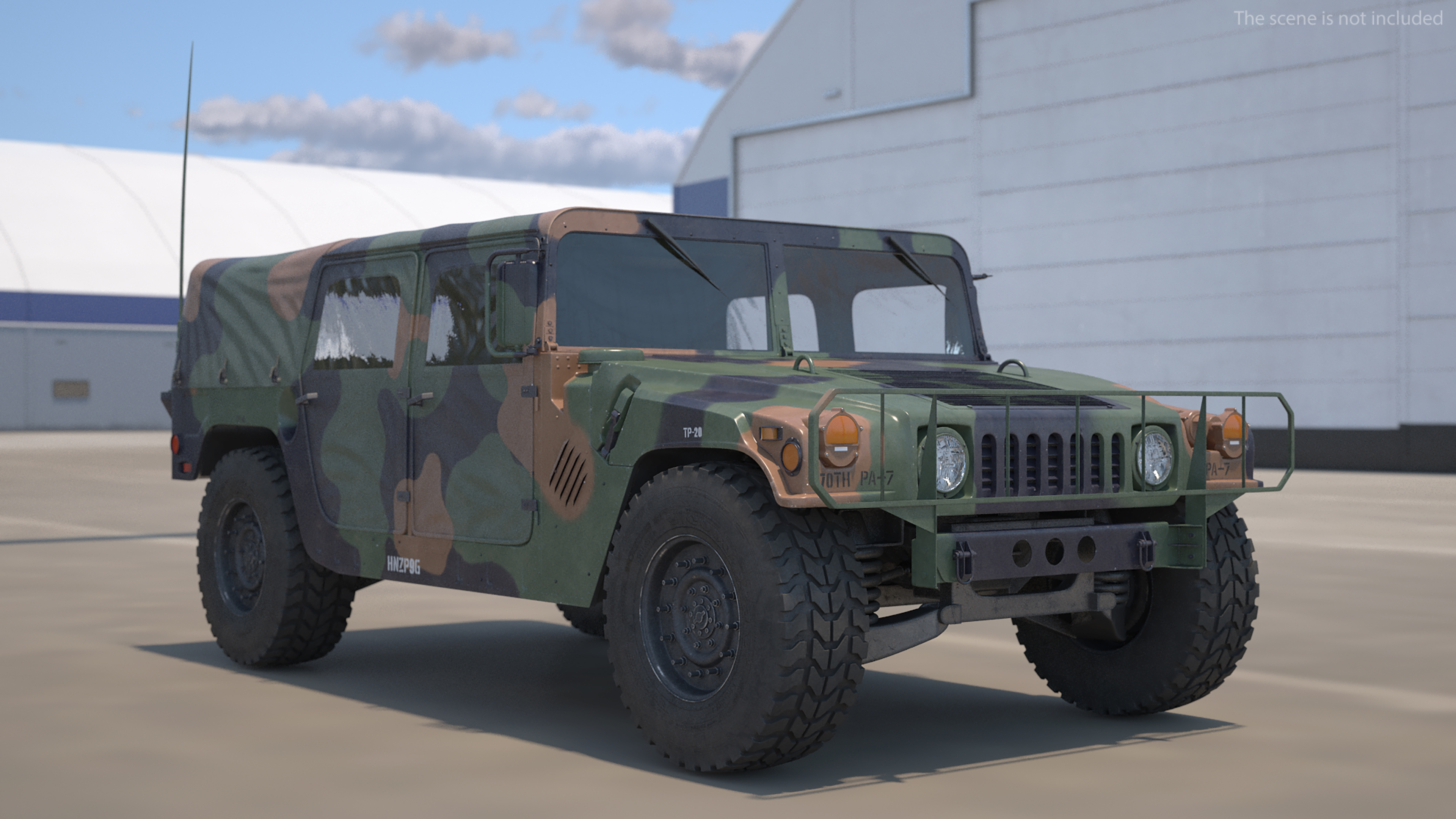 3D Loading Humvee in CH47 Chinook Helicopter Rigged model