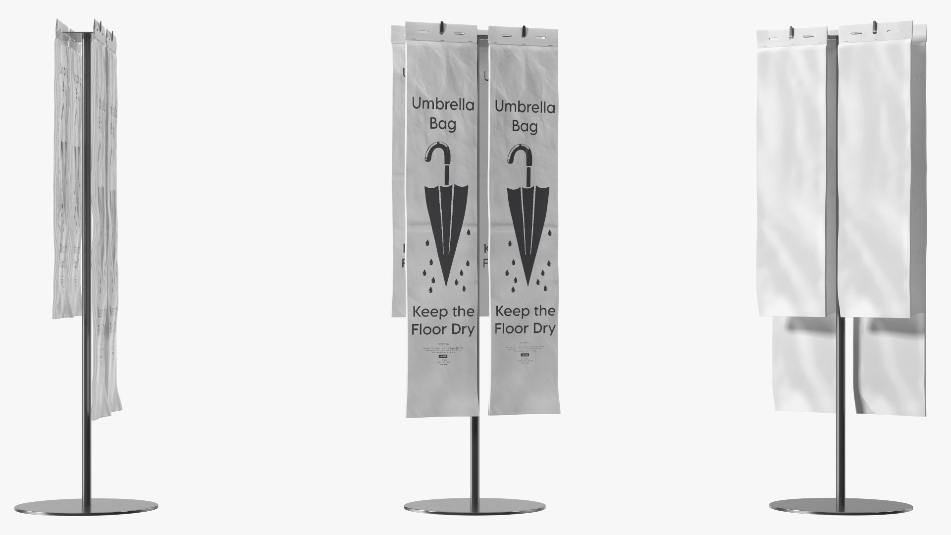 3D Wet Umbrella Bags with Stand model