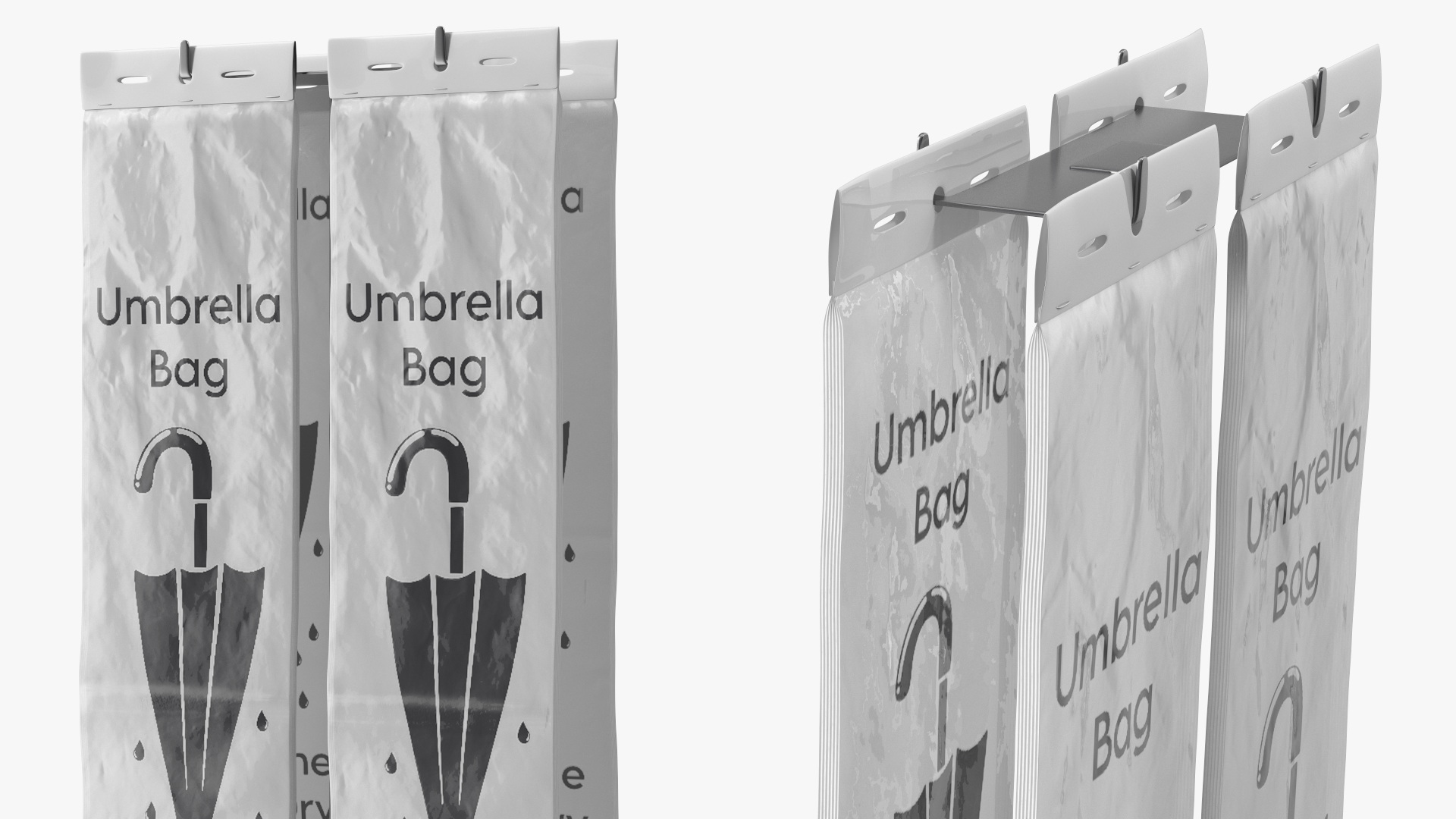 3D Wet Umbrella Bags with Stand model