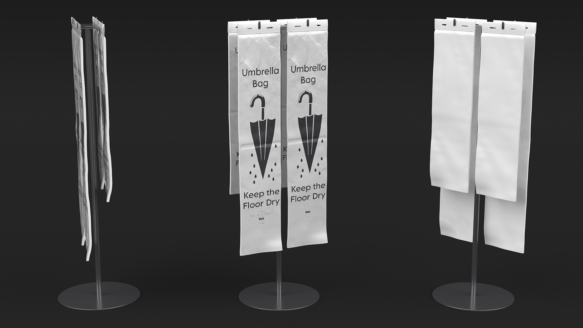 3D Wet Umbrella Bags with Stand model