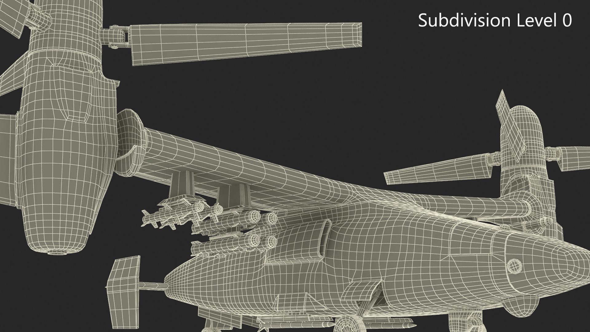 Bell V 247 Vigilant Combat Drone Rigged 3D model